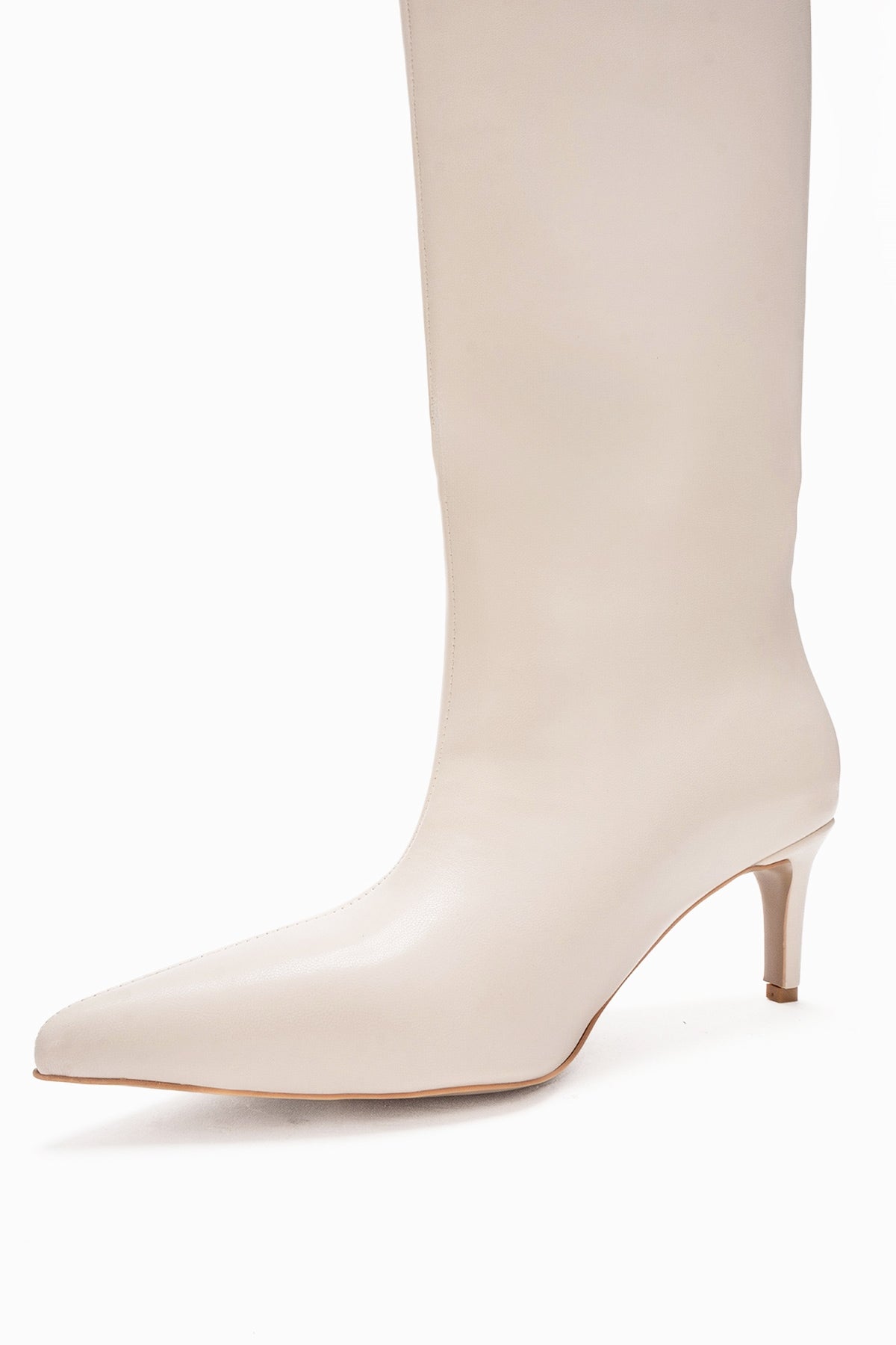 Camila - Beige Slim Heel Knee-High Boot (Women)
