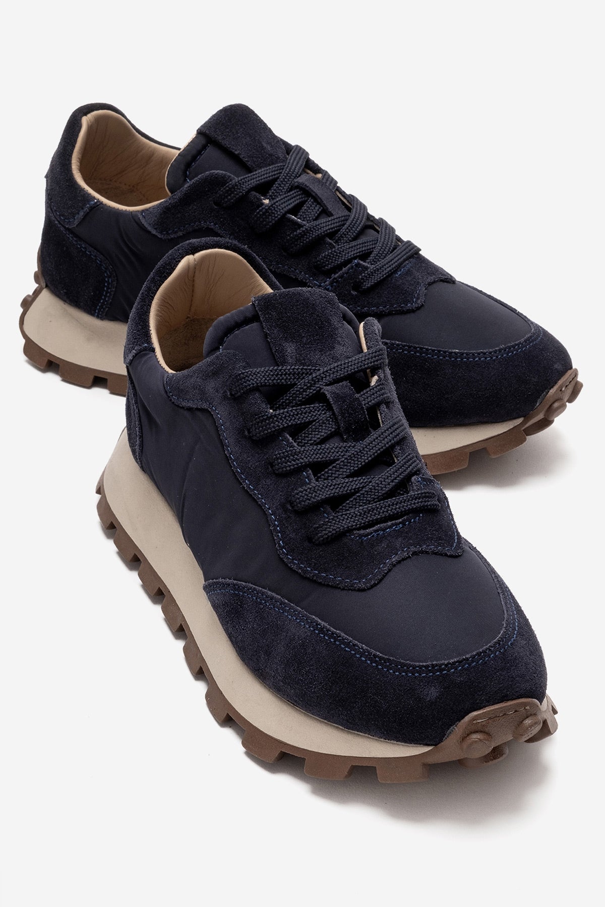 AMANDA - Navy Genuine Leather Sneaker (Women)