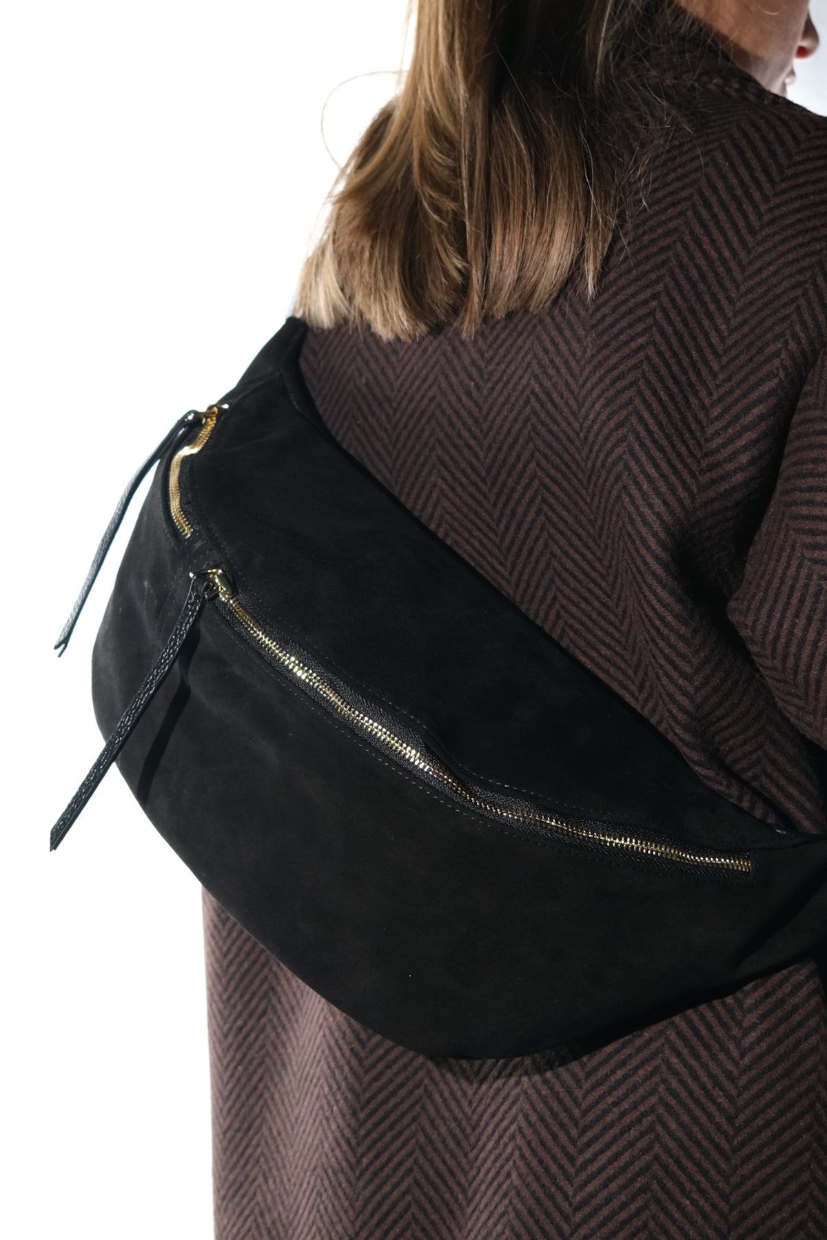 SOLA - Black Genuine Leather Body Bag (Women)