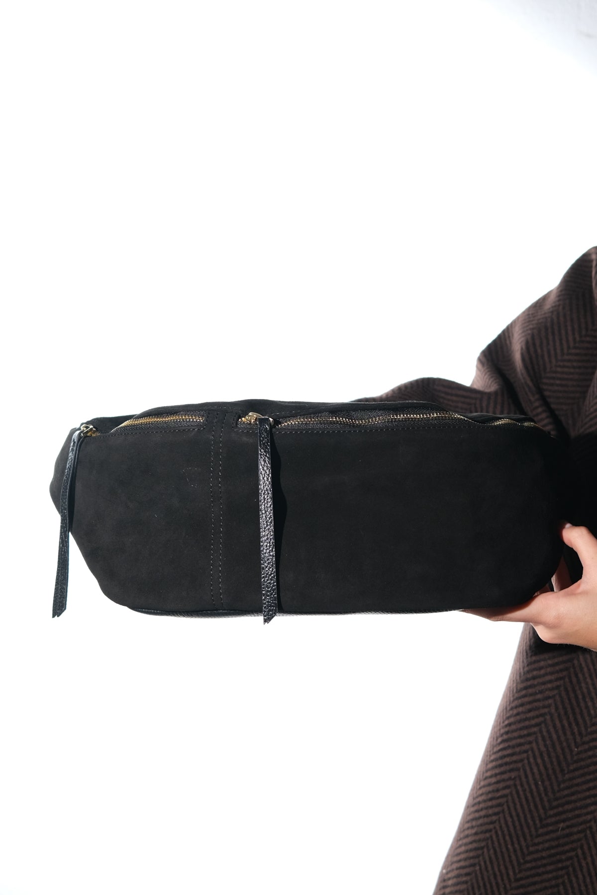 SOLA - Black Genuine Leather Body Bag (Women)