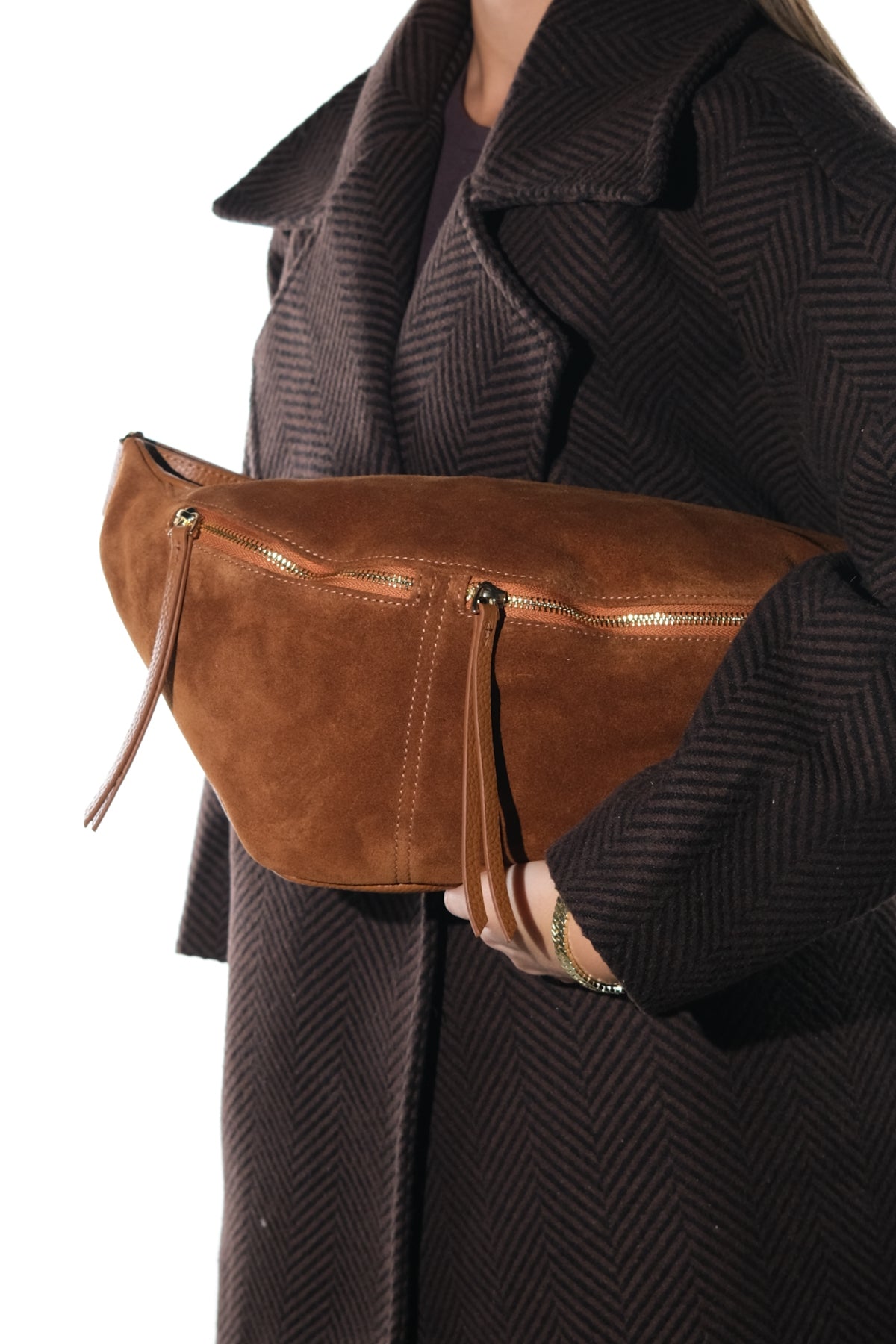 SOLA - Cognac Genuine Leather Body Bag (Women)