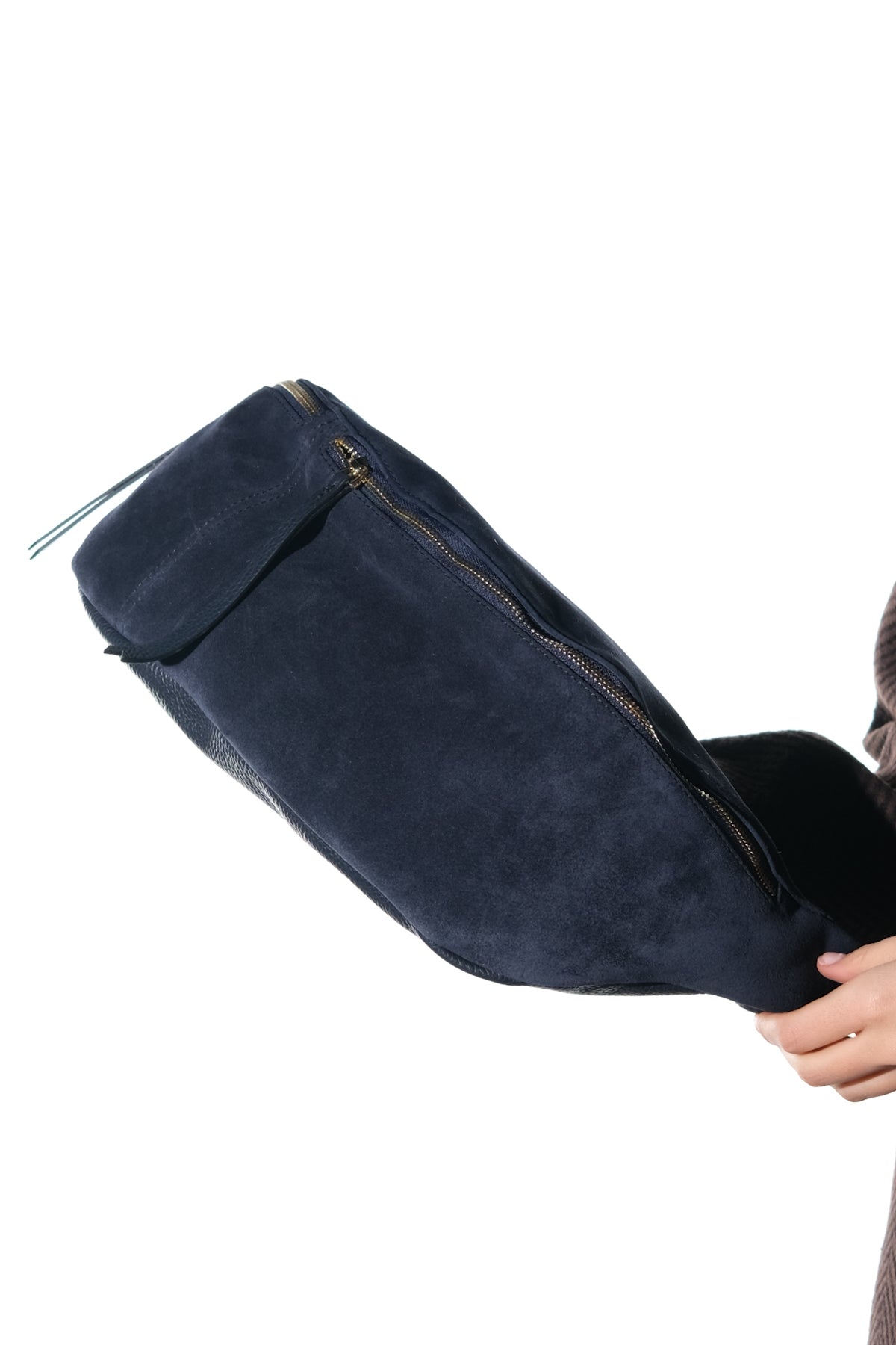 SOLA - Navy Genuine Leather Body Bag (Women)