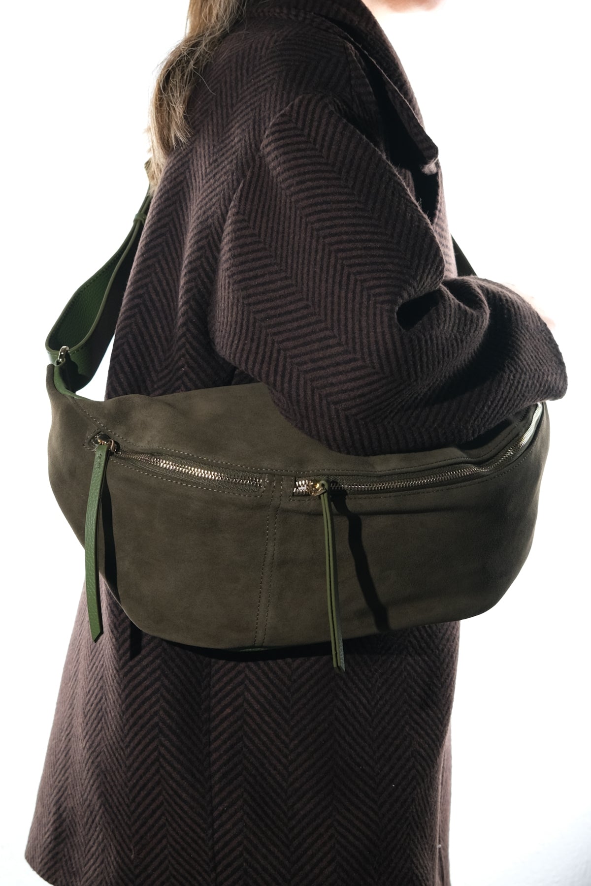 SOLA - Green Genuine Leather Body Bag (Women)