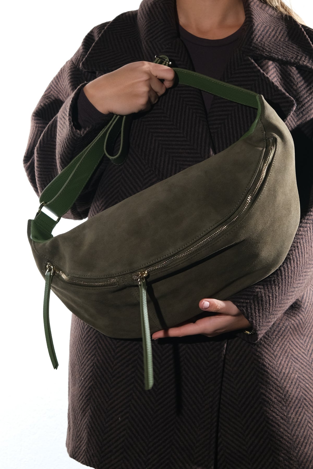 SOLA - Green Genuine Leather Body Bag (Women)