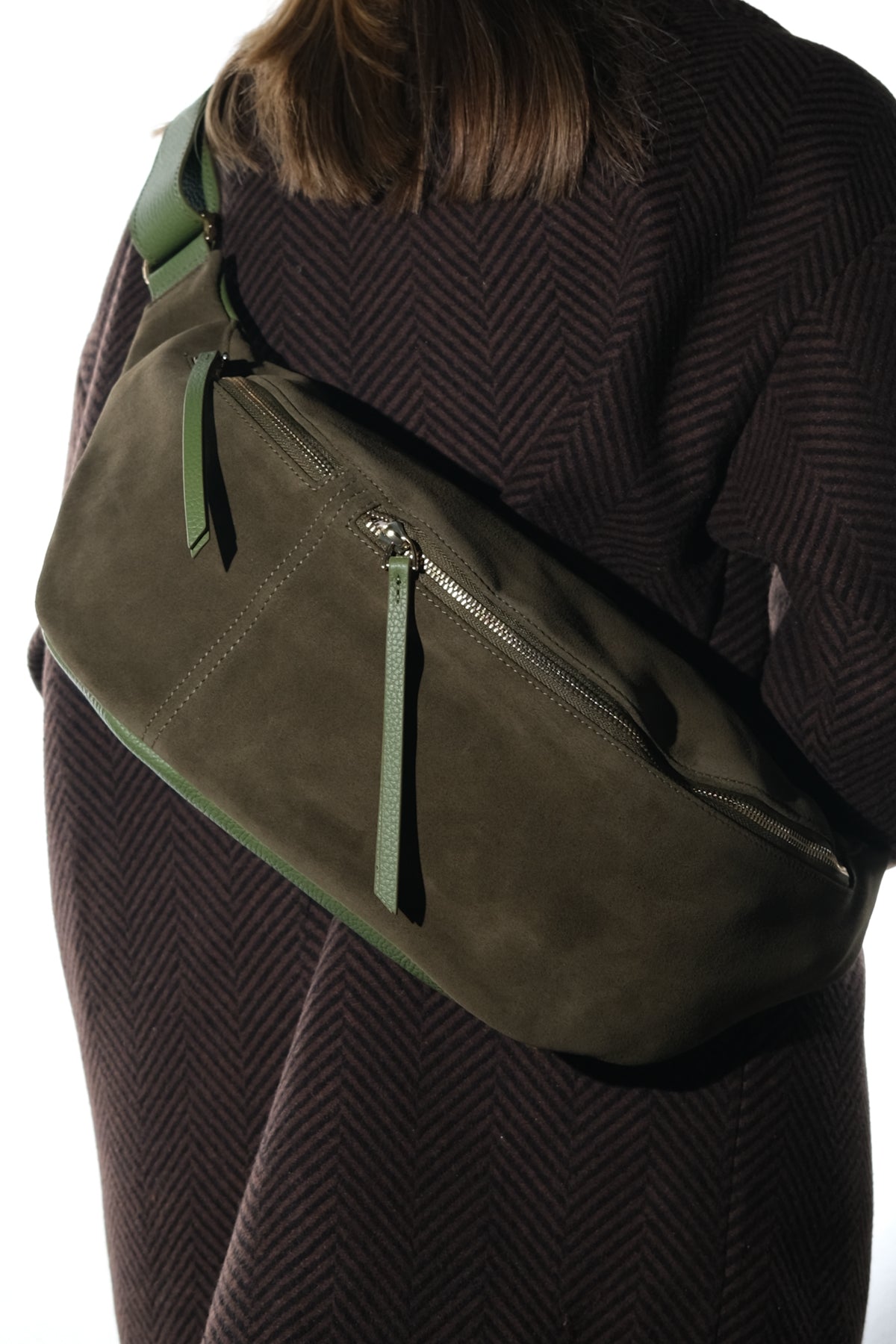 SOLA - Green Genuine Leather Body Bag (Women)