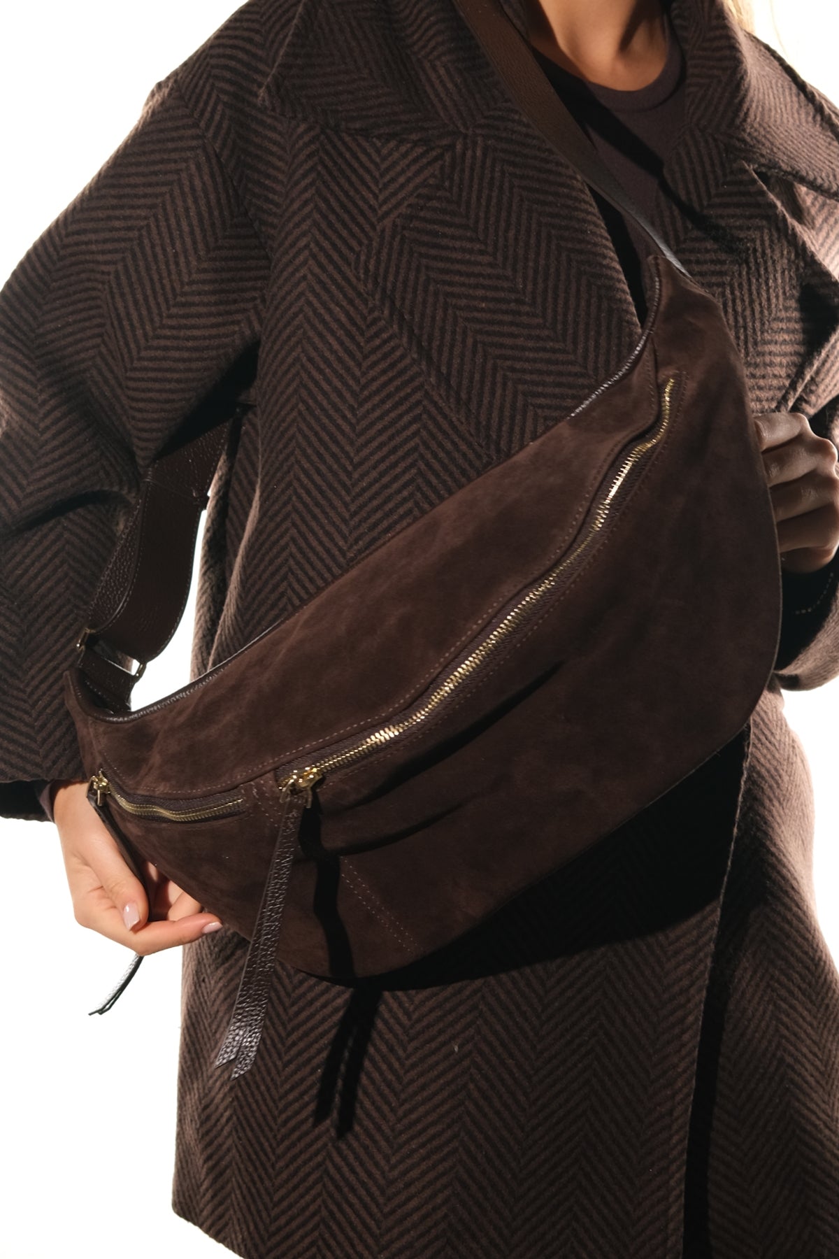 SOLA - Brown Genuine Leather Body Bag (Women)