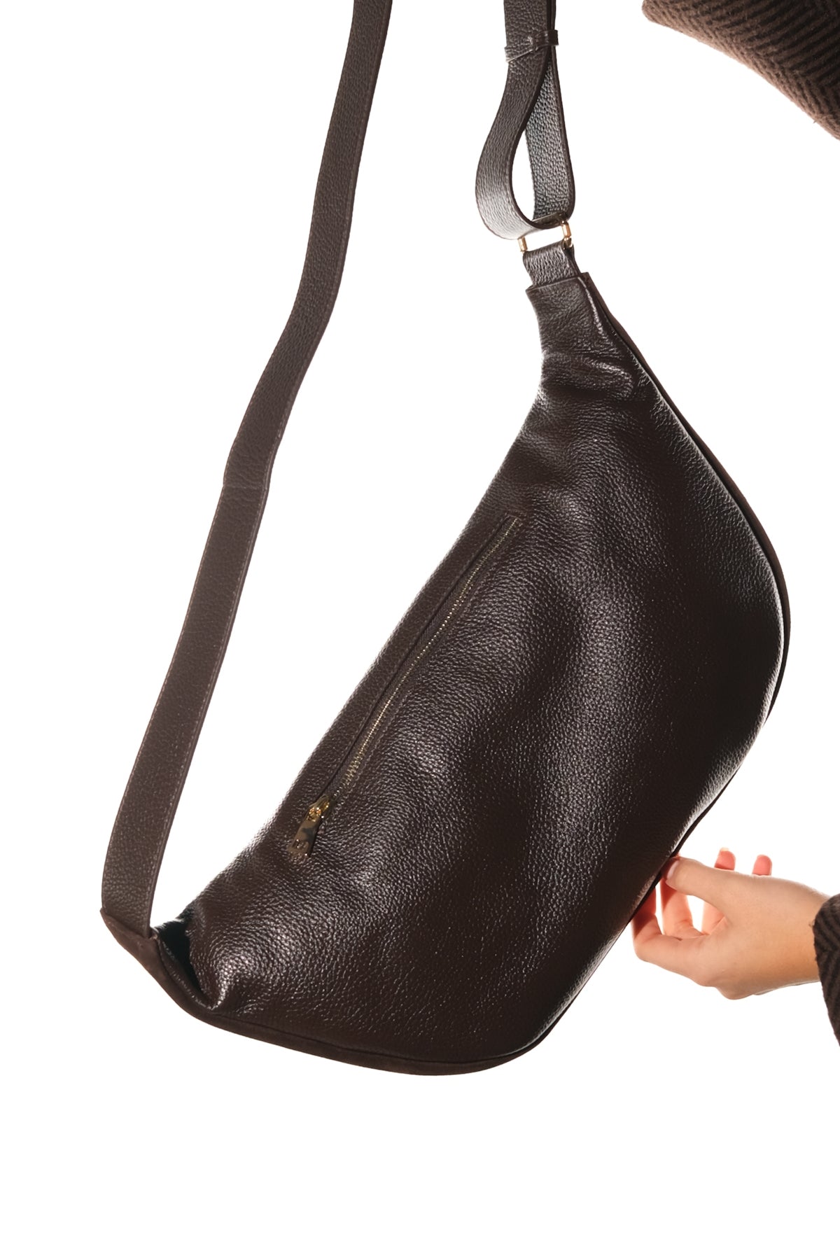 SOLA - Brown Genuine Leather Body Bag (Women)