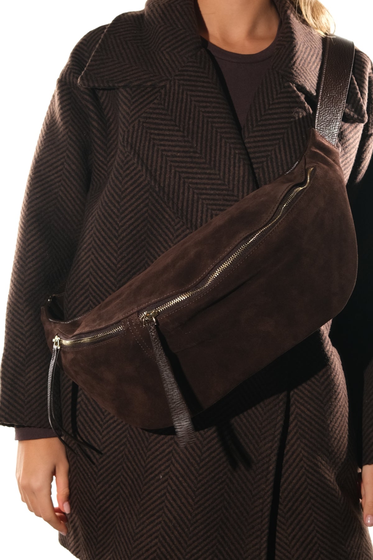 SOLA - Brown Genuine Leather Body Bag (Women)