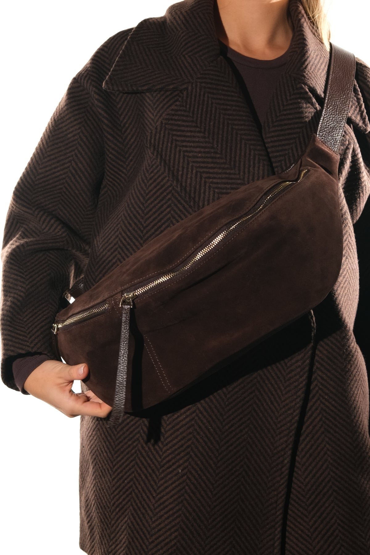 SOLA - Brown Genuine Leather Body Bag (Women)
