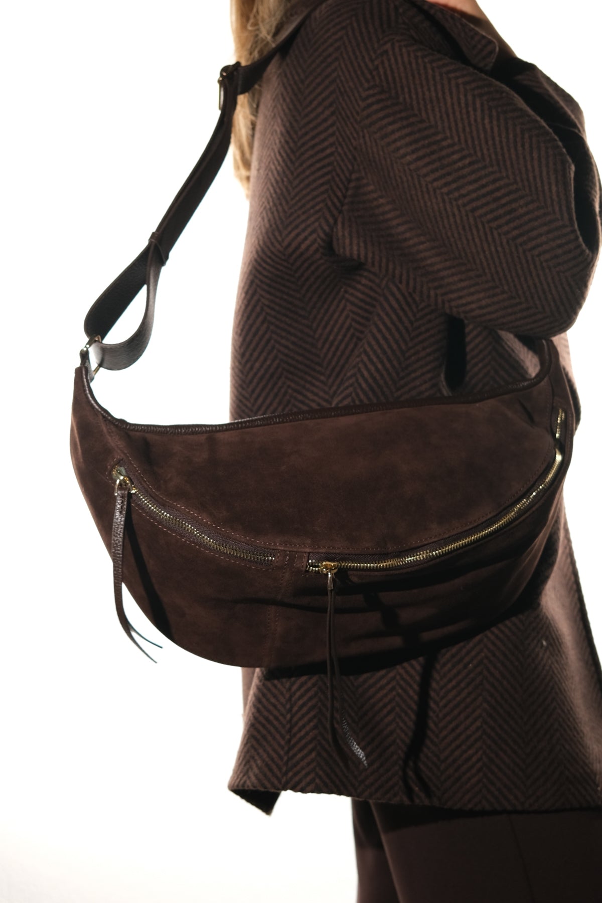SOLA - Brown Genuine Leather Body Bag (Women)