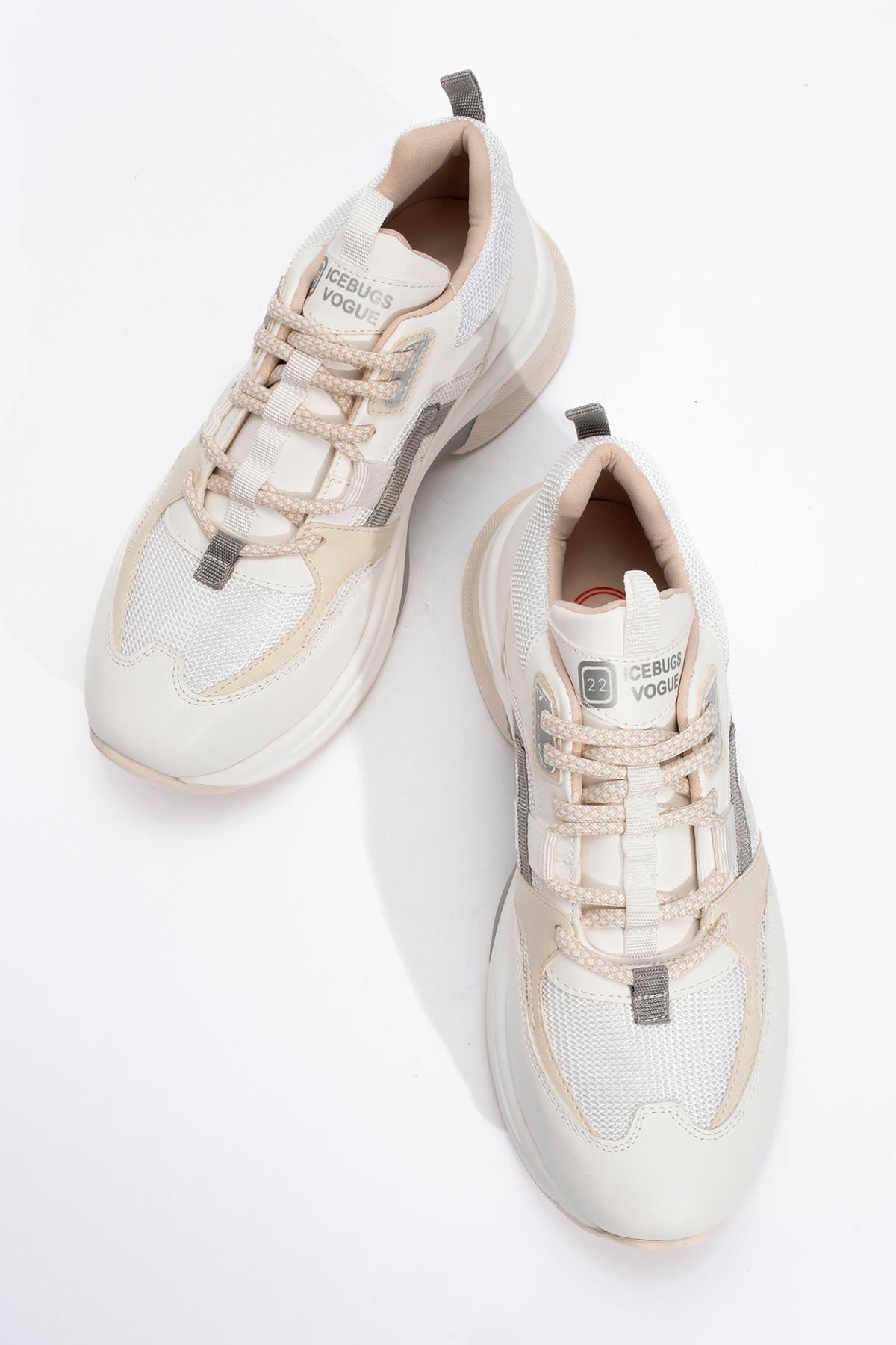 Sterda - White Beige Platform Sneaker (Women)