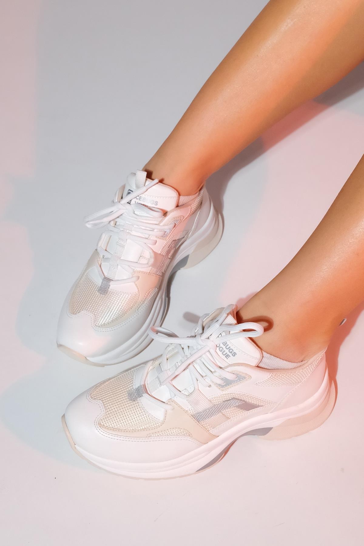 Sterda - White Beige Platform Sneaker (Women)