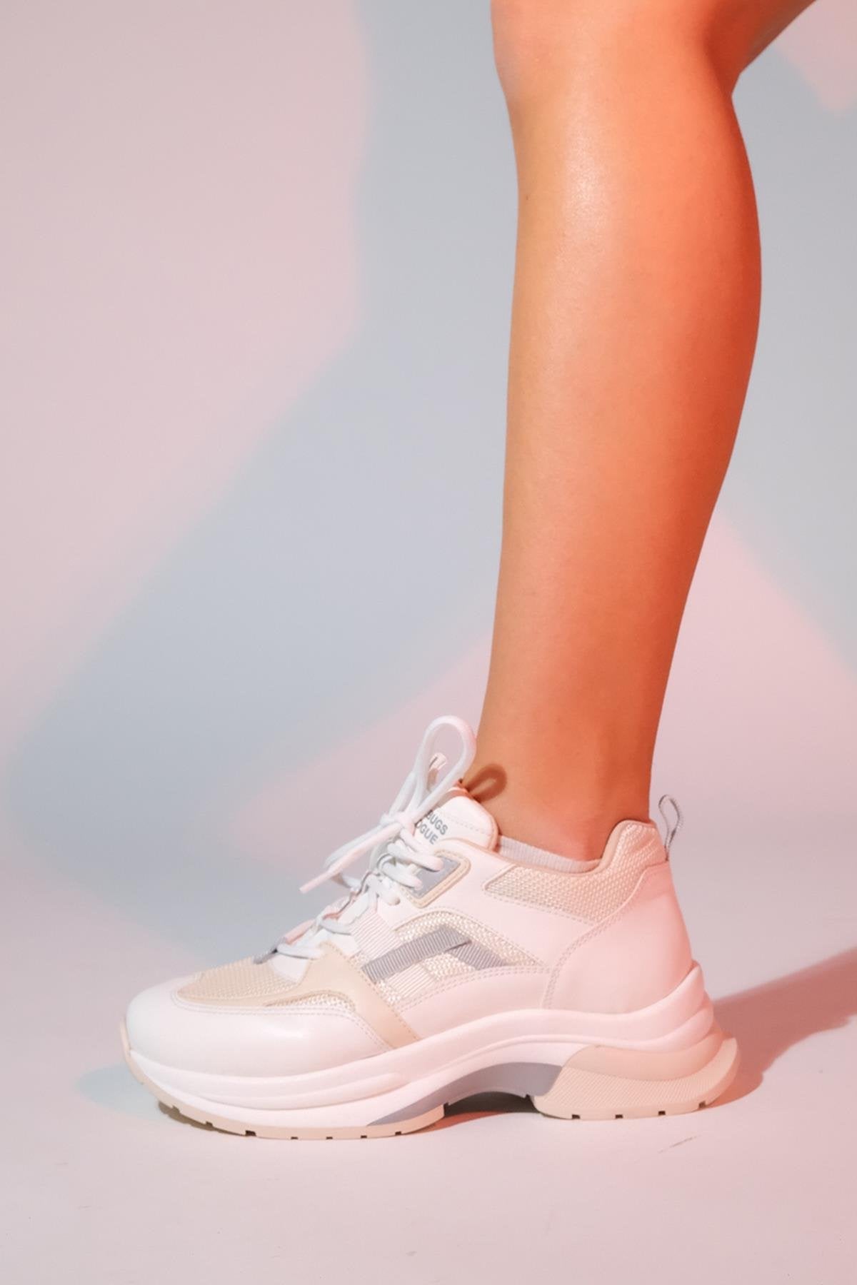 Sterda - White Beige Platform Sneaker (Women)