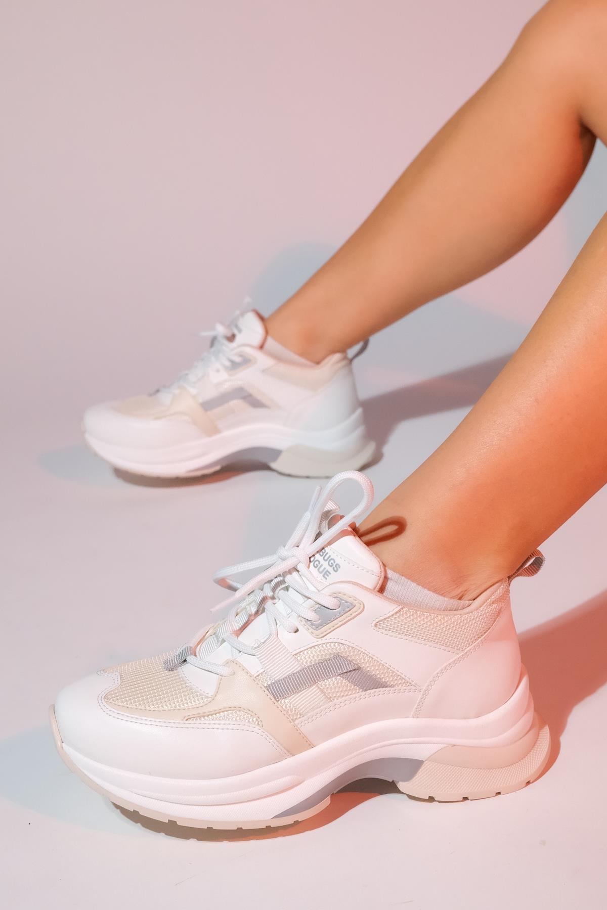 Sterda - White Beige Platform Sneaker (Women)