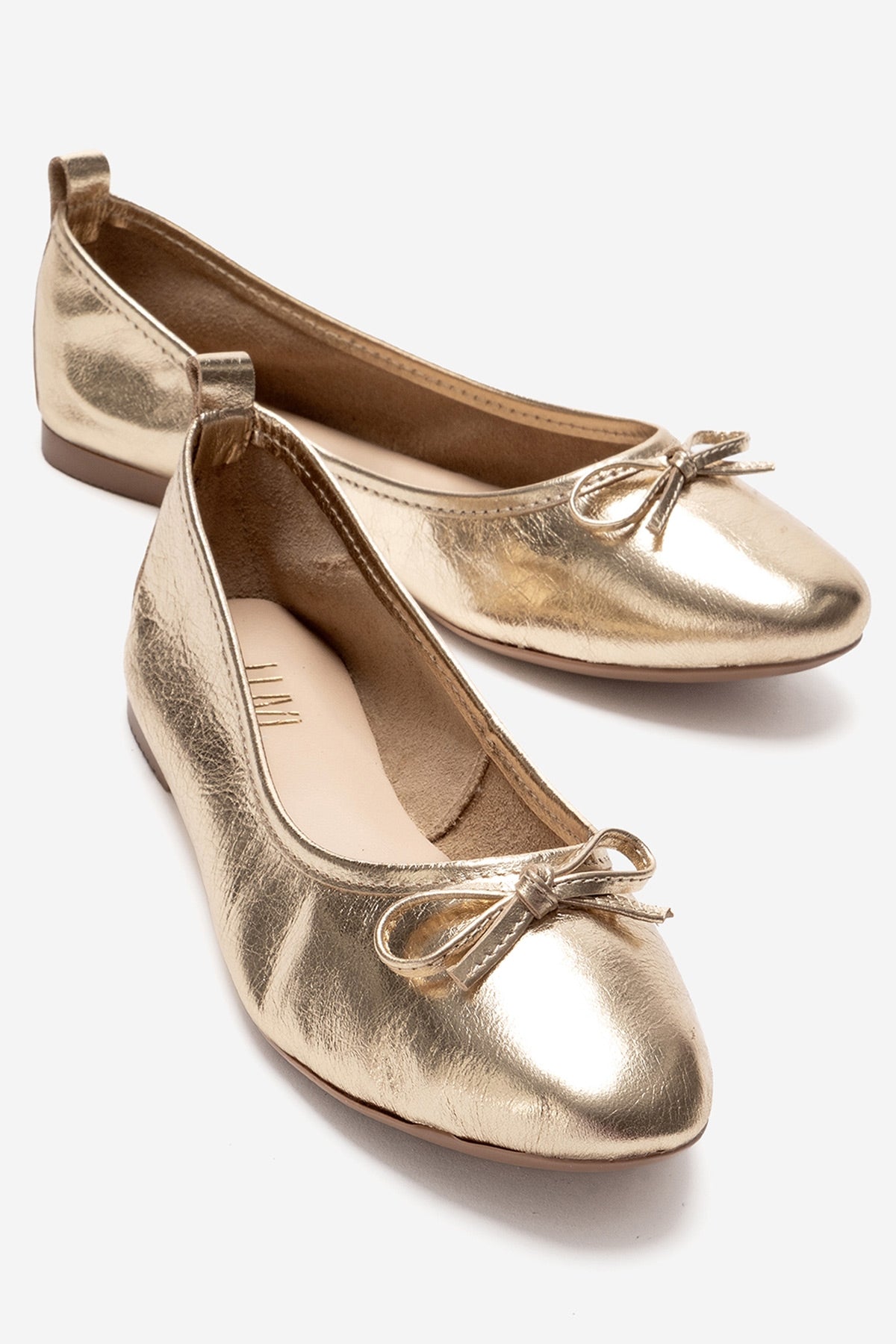 01 - Gold Genuine Leather Ballet Flat (Women)