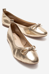 01 - Gold Genuine Leather Ballet Flat (Women)