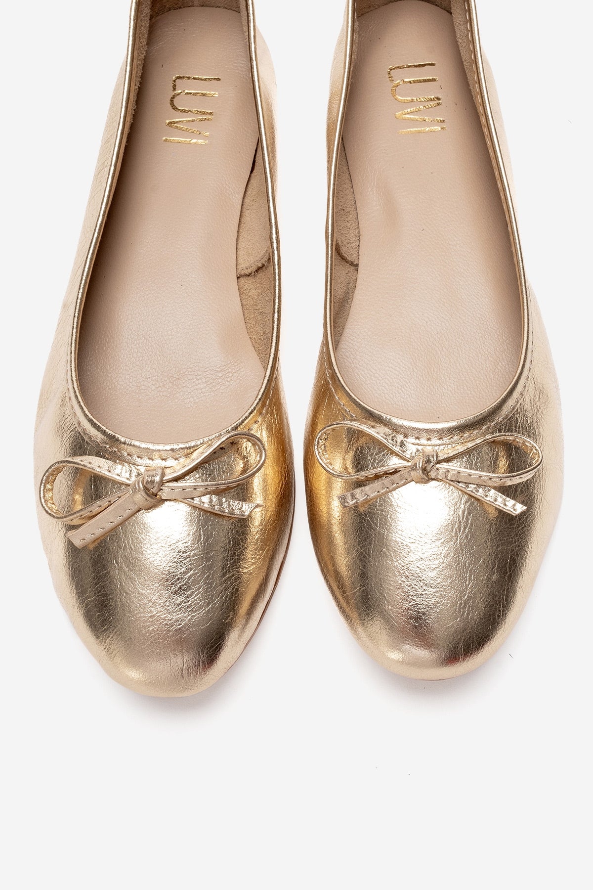 01 - Gold Genuine Leather Ballet Flat (Women)