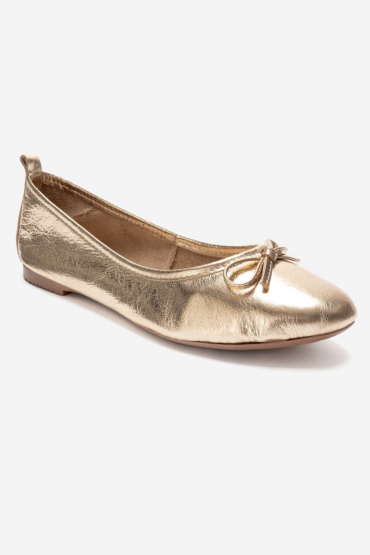 01 - Gold Genuine Leather Ballet Flat (Women)