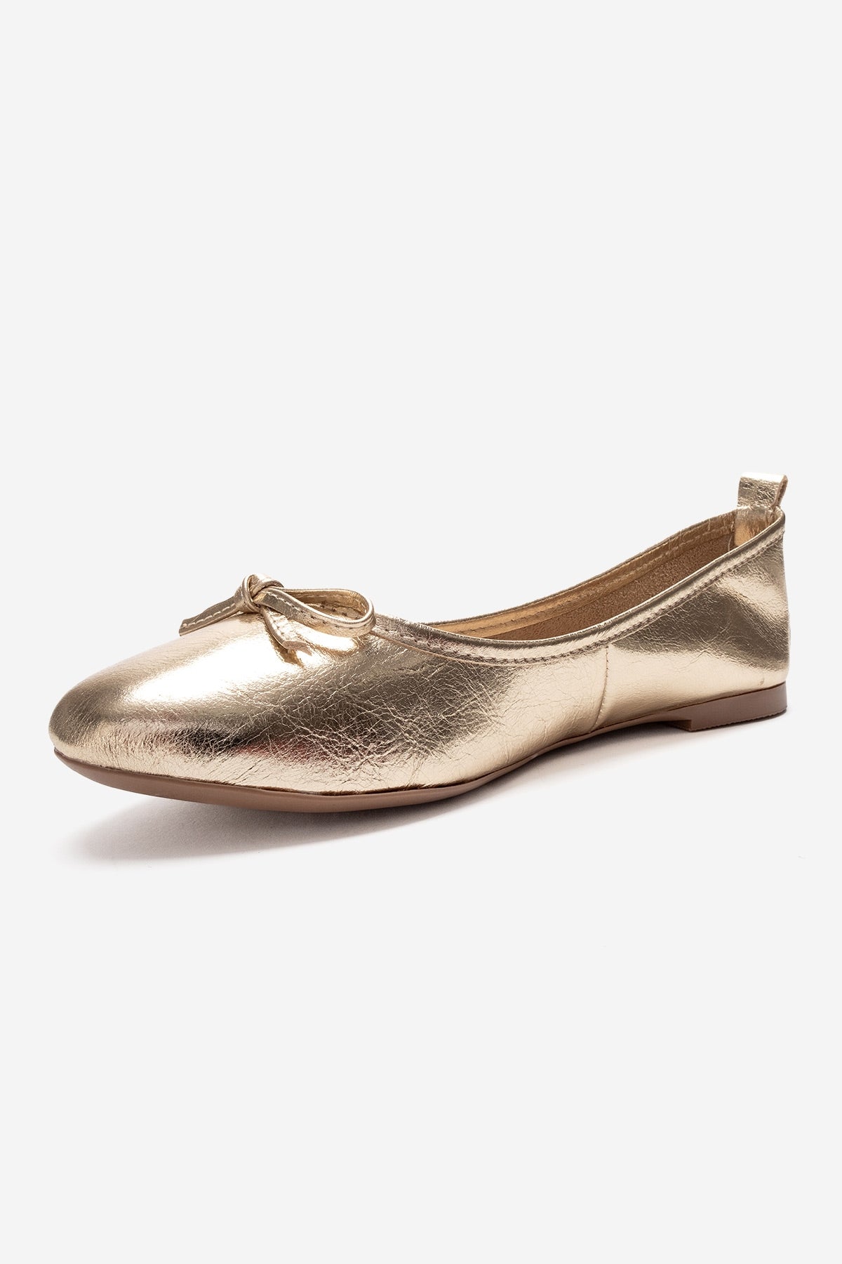 01 - Gold Genuine Leather Ballet Flat (Women)