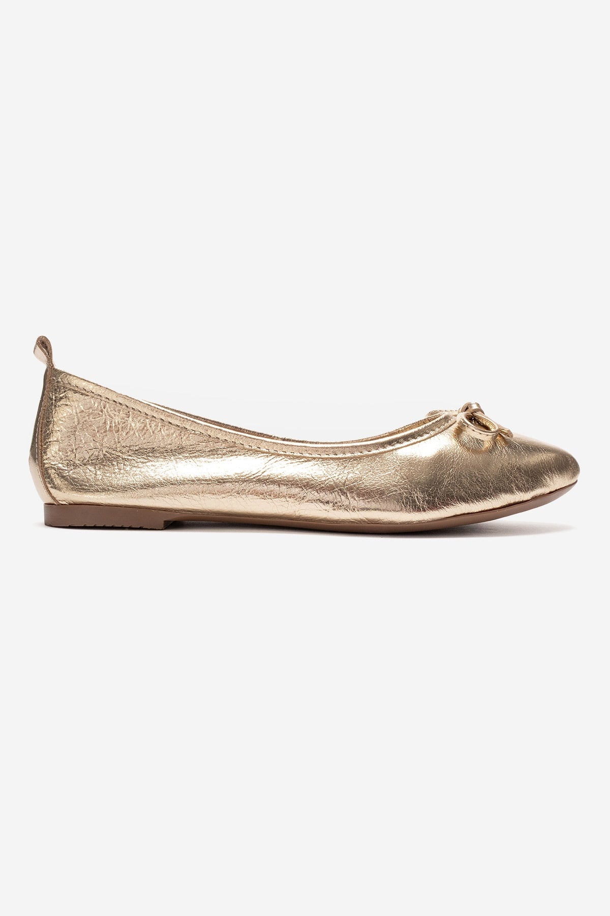 01 - Gold Genuine Leather Ballet Flat (Women)