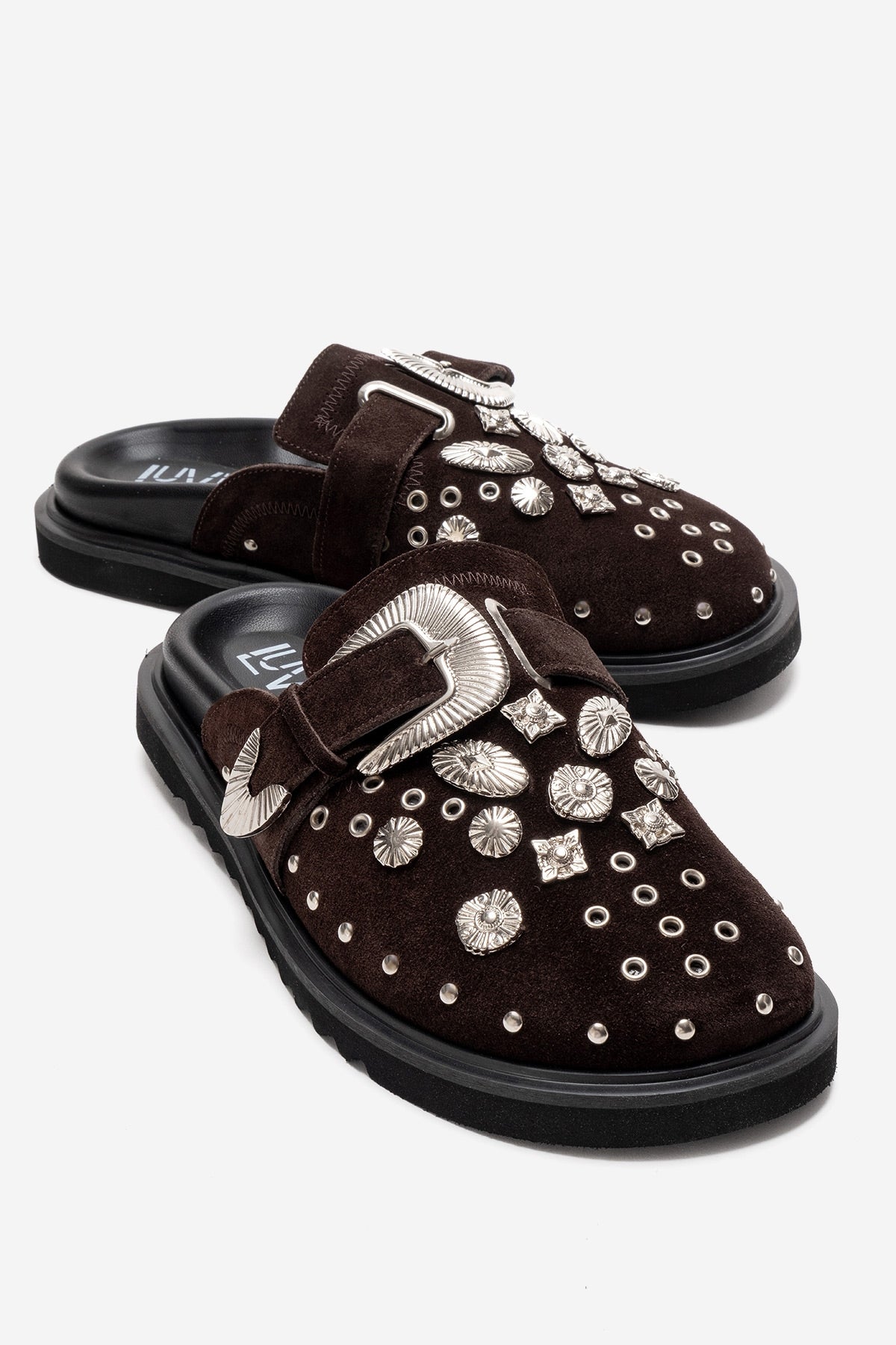 Maril - Brown Genuine Leather Buckled Closed-Toe Mule (Women)