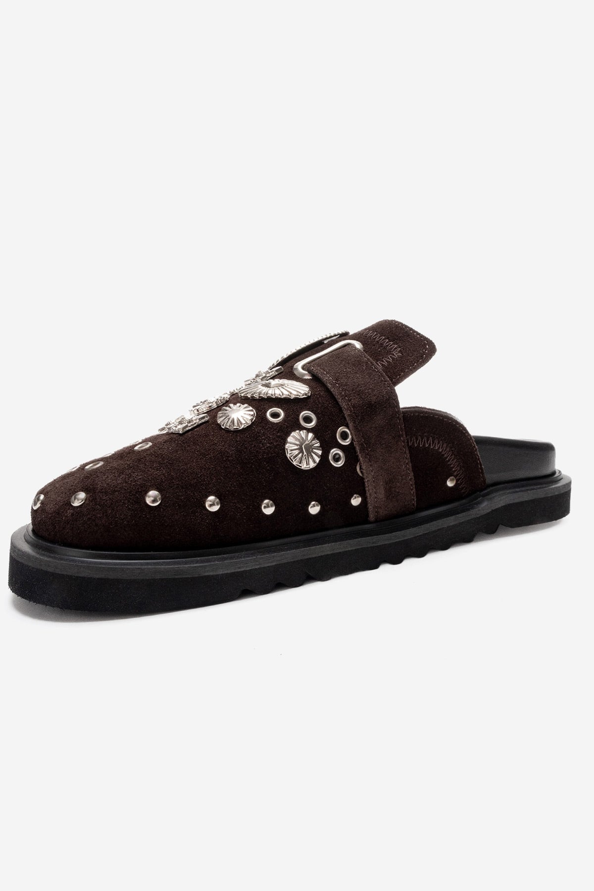 Maril - Brown Genuine Leather Buckled Closed-Toe Mule (Women)