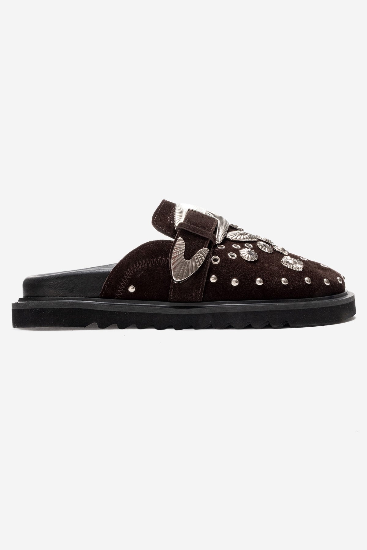 Maril - Brown Genuine Leather Buckled Closed-Toe Mule (Women)