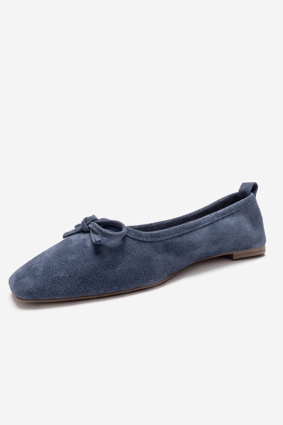 Sosa - Denim Blue Genuine Leather Bow Ballet Flat (Women)