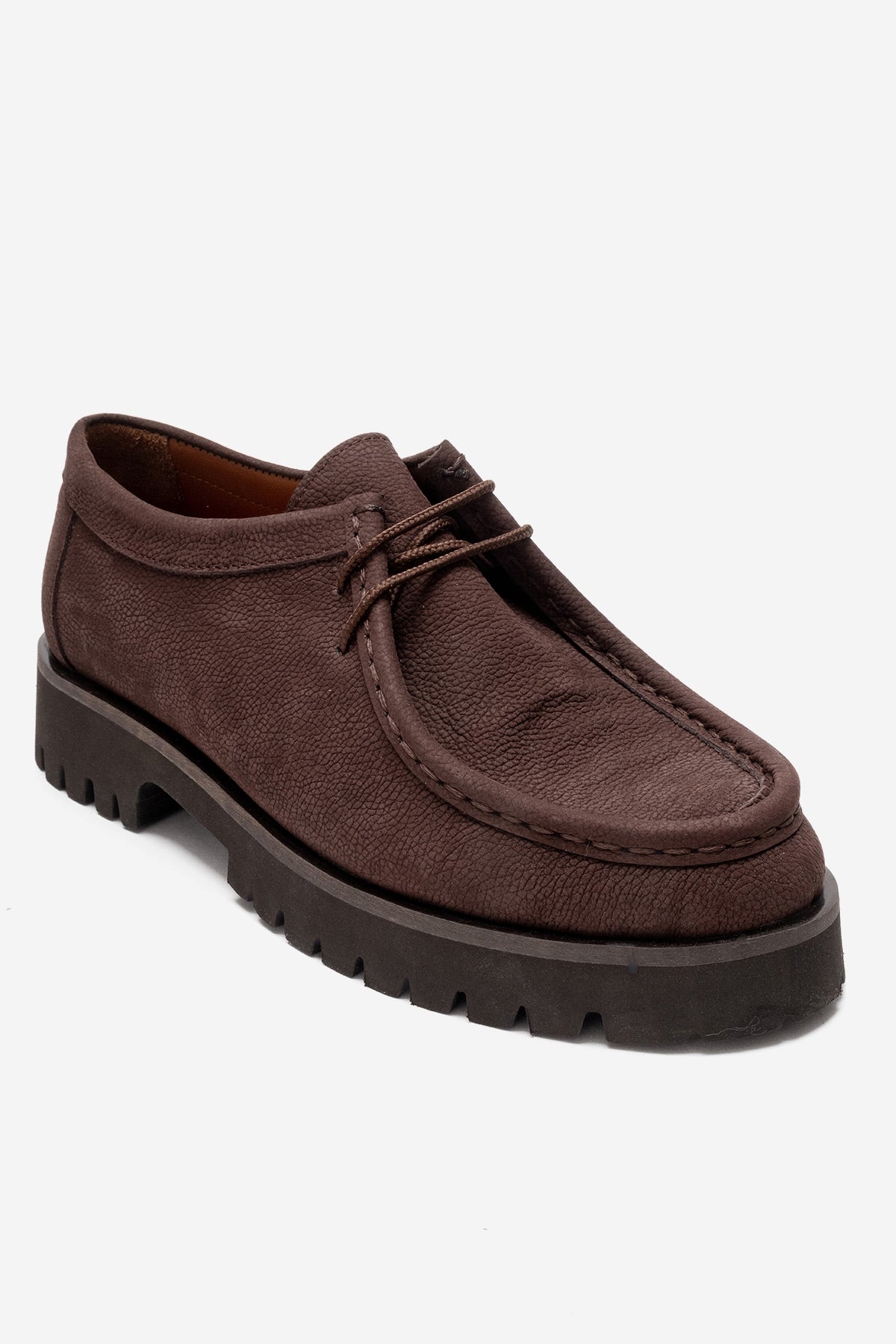 Talia - Brown Nubuck Genuine Leather Lace-Up Loafer (Women)