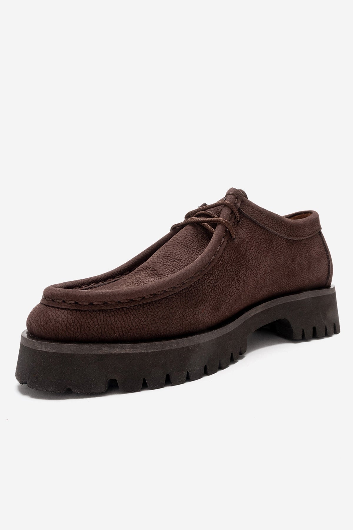 Talia - Brown Nubuck Genuine Leather Lace-Up Loafer (Women)