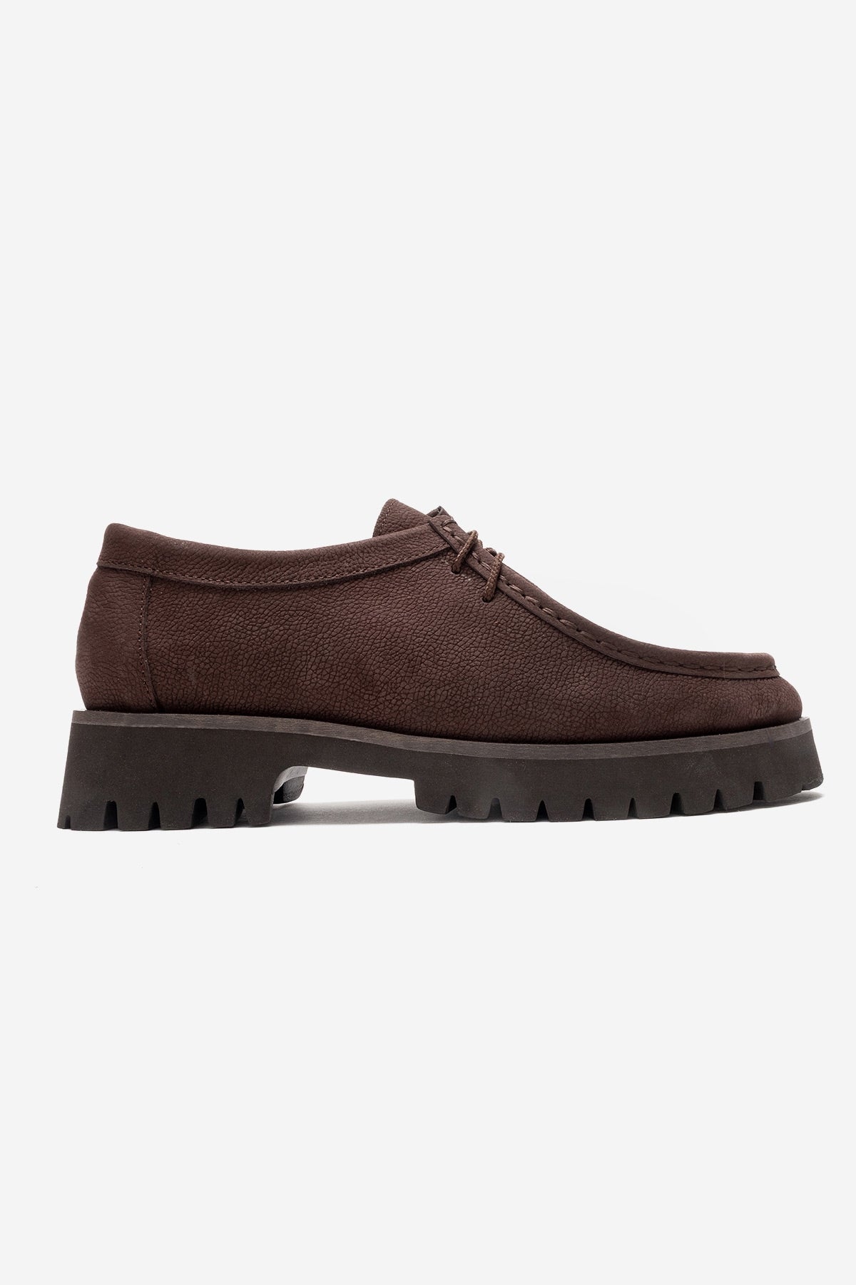 Talia - Brown Nubuck Genuine Leather Lace-Up Loafer (Women)