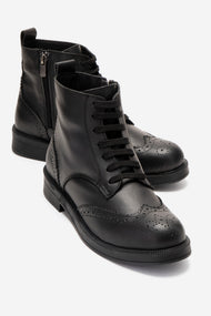 Nelvy - Black Genuine Leather Boot (Women)