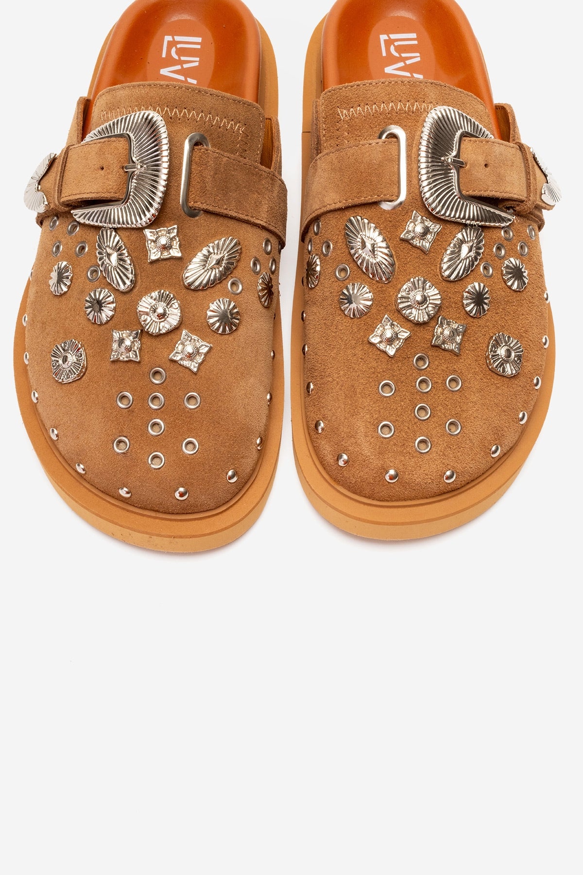 MARİL - Camel Genuine Leather Closed-Toe Slide (Women)