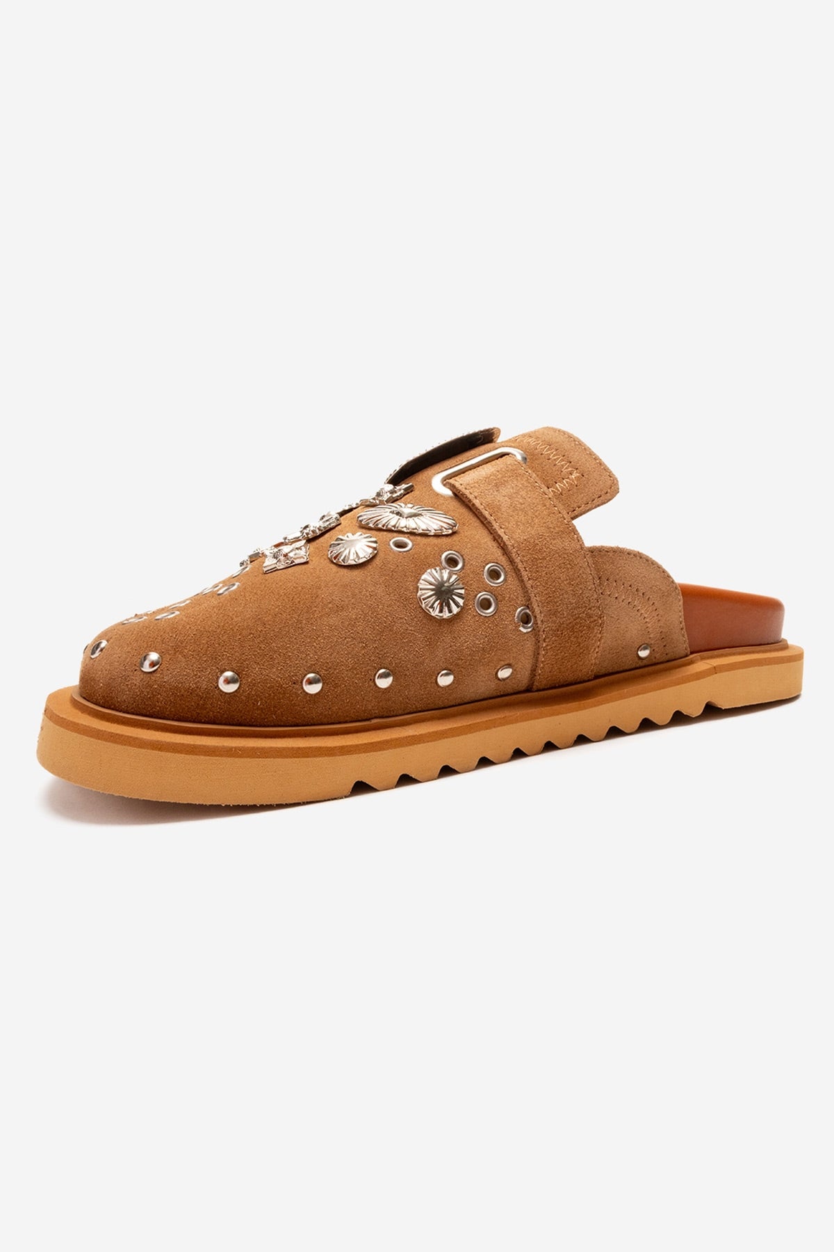 MARİL - Camel Genuine Leather Closed-Toe Slide (Women)
