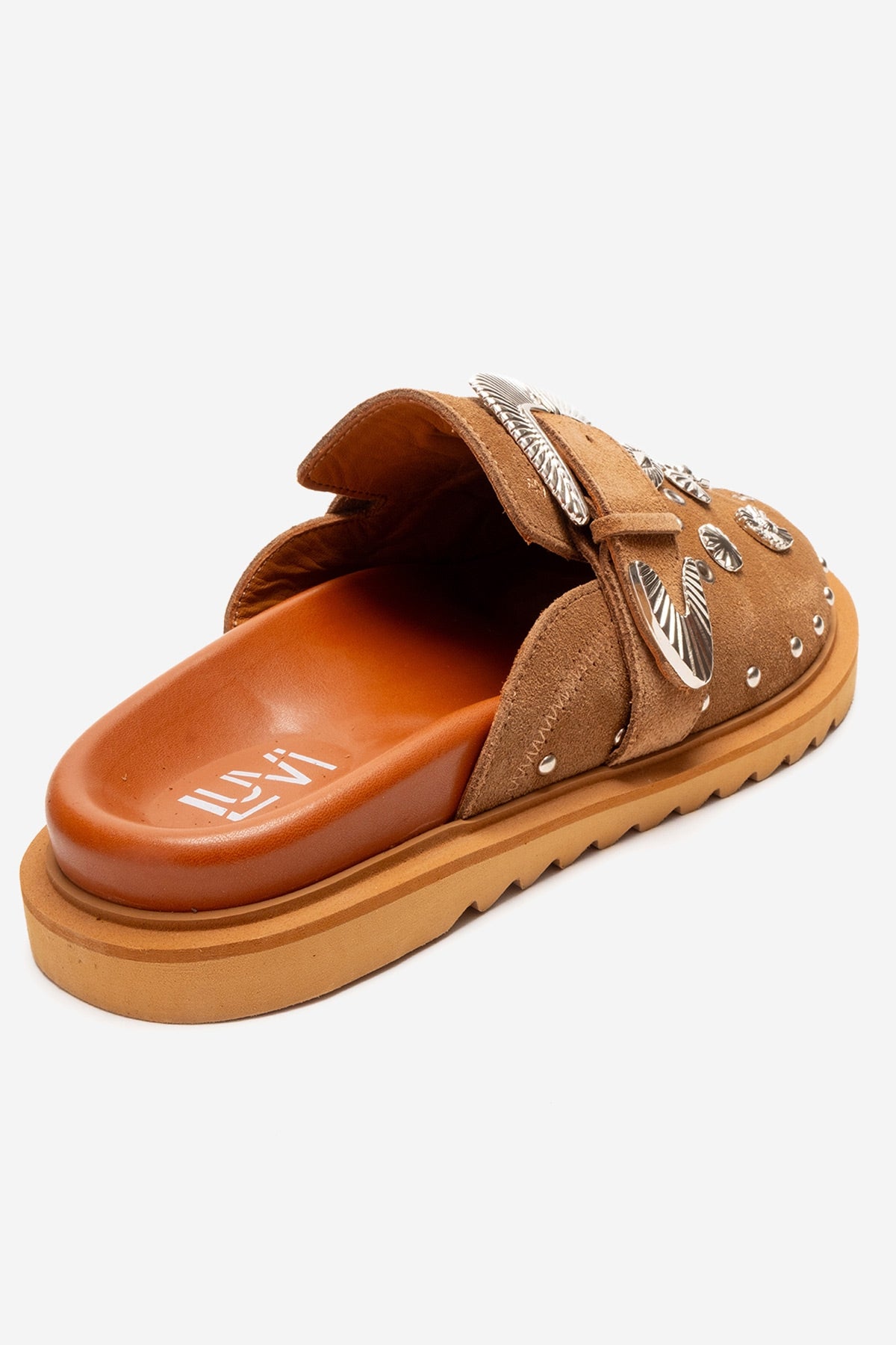 MARİL - Camel Genuine Leather Closed-Toe Slide (Women)