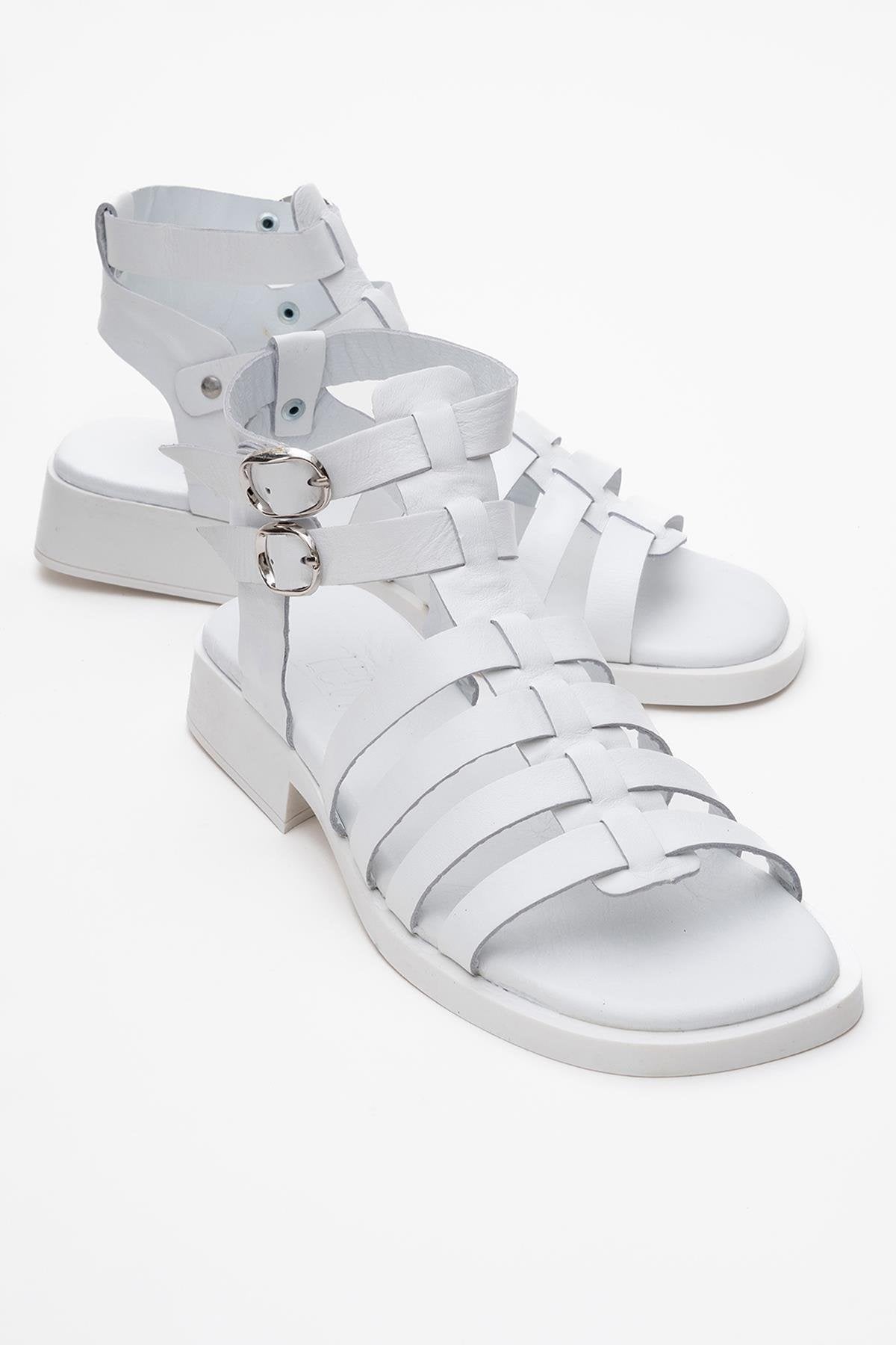 Frade - White Leather Sandal (Women)