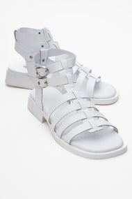 Frade - White Leather Sandal (Women)