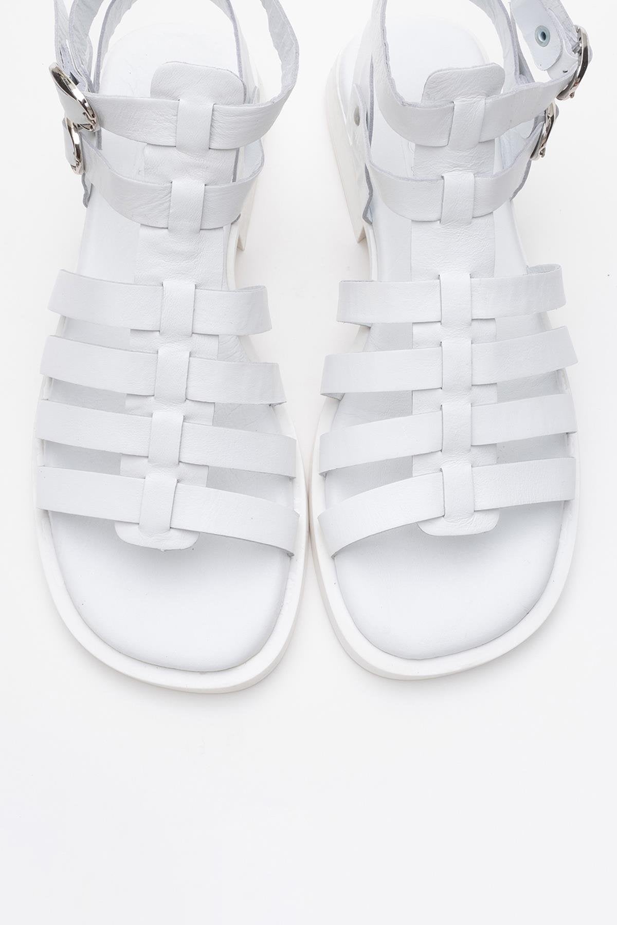 Frade - White Leather Sandal (Women)