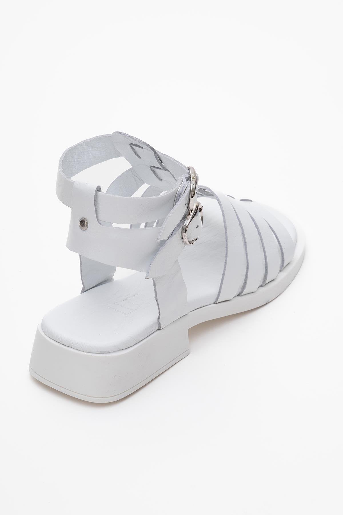 Frade - White Leather Sandal (Women)
