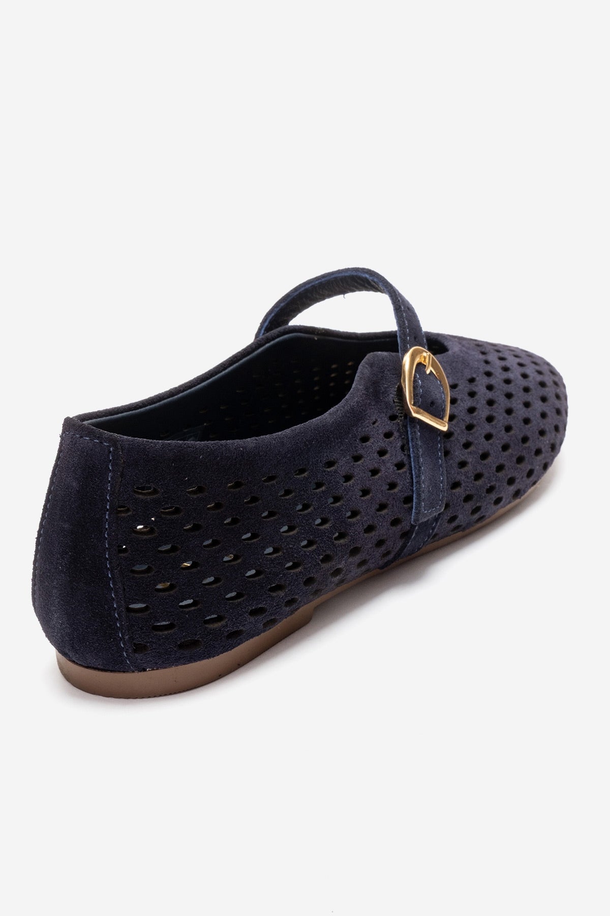 ARİAN - Navy Genuine Suede Leather Ballet Flat (Women)