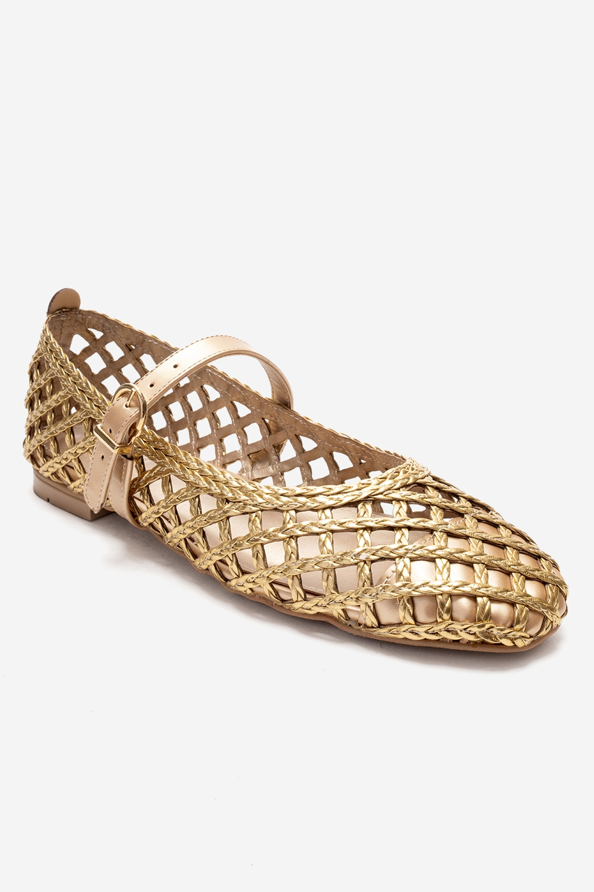 DOUX - Gold Braided Strap Detail Ballet Flat (Women)
