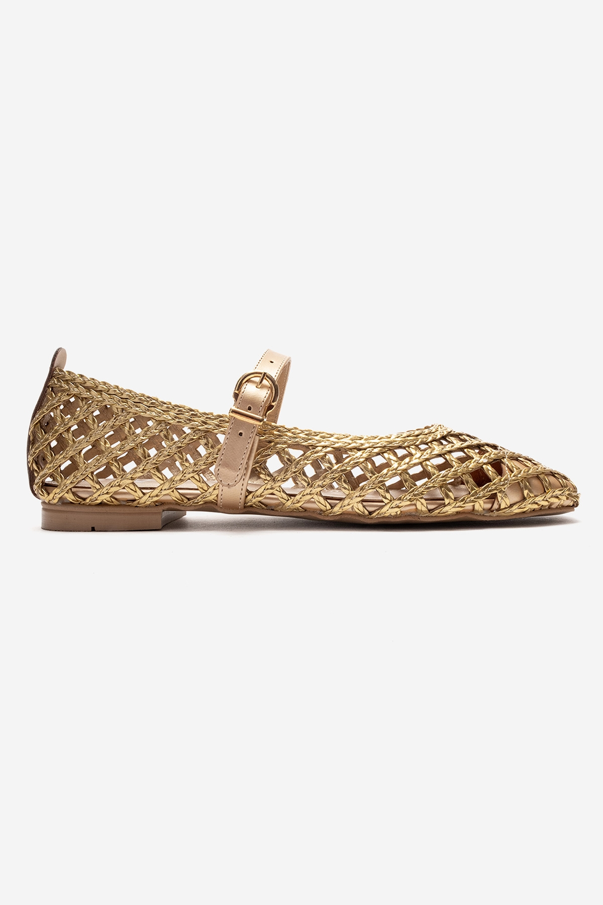 DOUX - Gold Braided Strap Detail Ballet Flat (Women)
