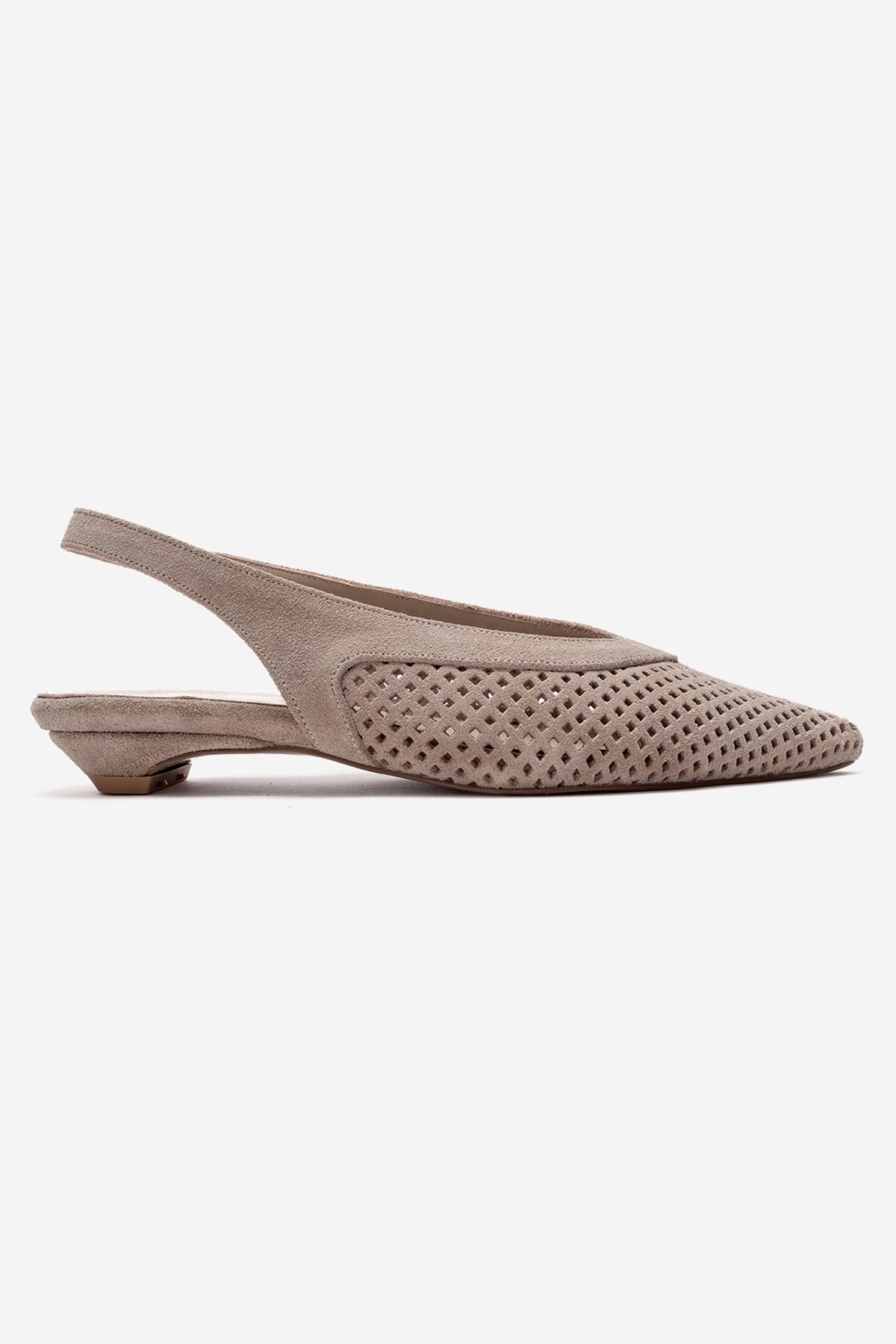 LIEVE - Beige Genuine Leather Low Block Heel Slingback (Women)