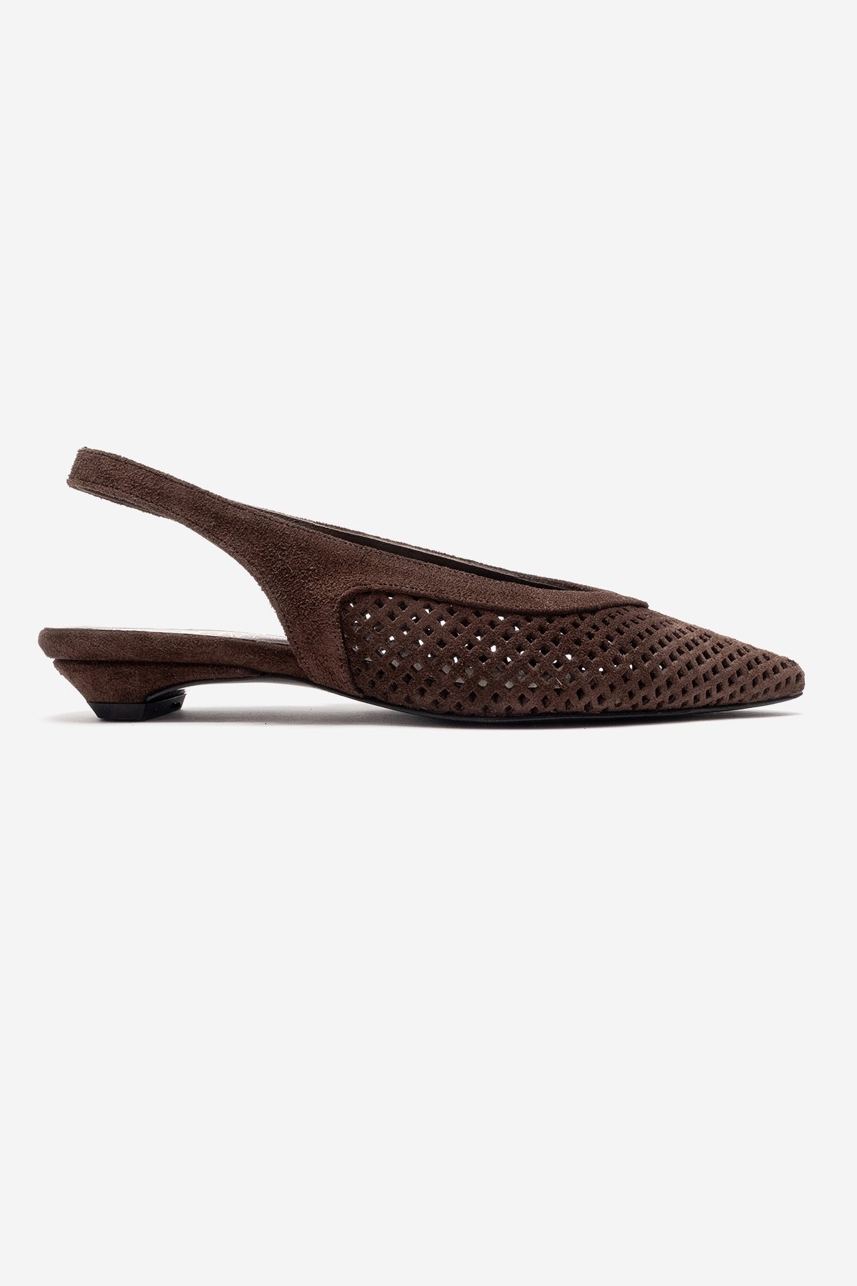 LIEVE - Brown Genuine Leather Low Block Heel Slingback (Women)