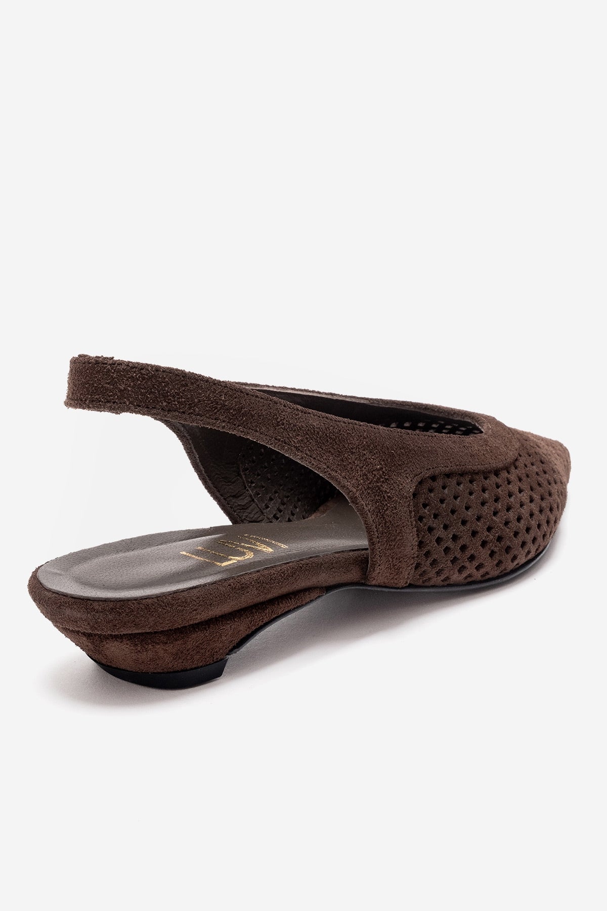 LIEVE - Brown Genuine Leather Low Block Heel Slingback (Women)