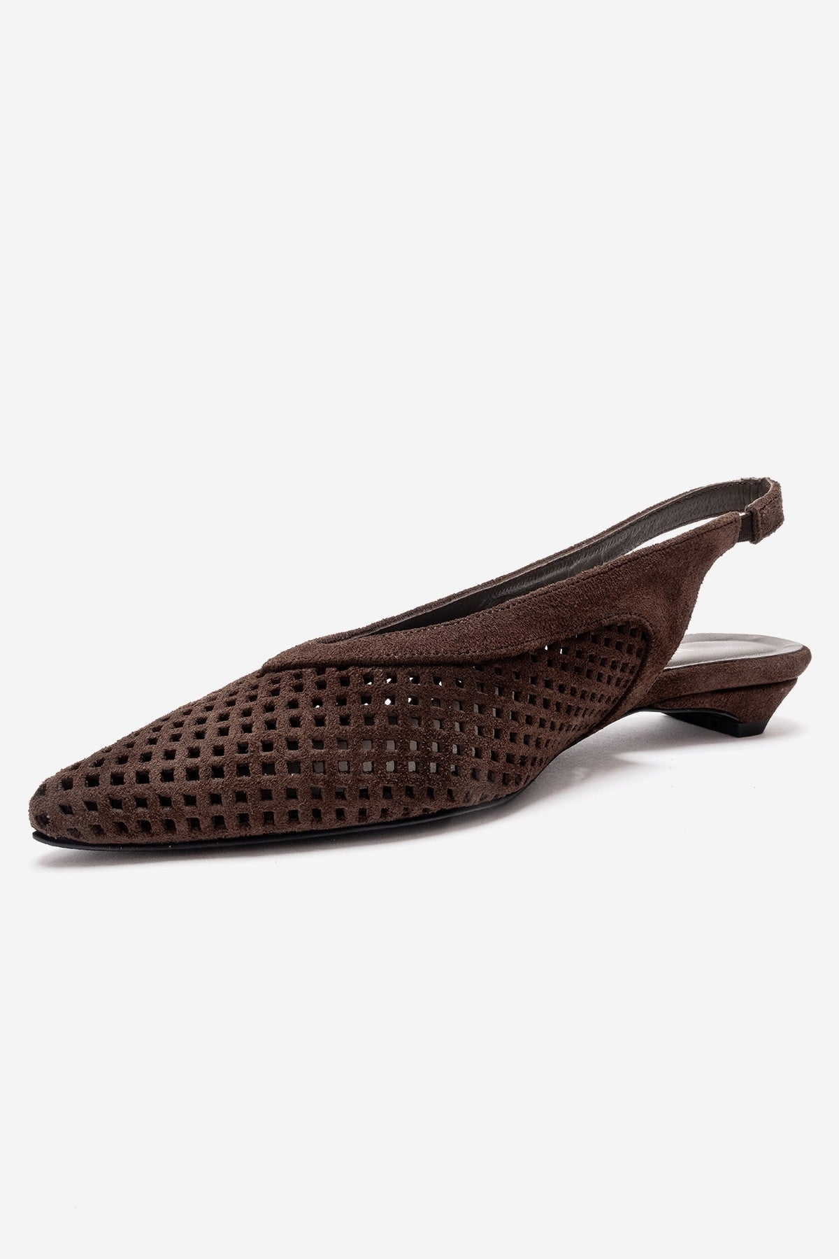 LIEVE - Brown Genuine Leather Low Block Heel Slingback (Women)