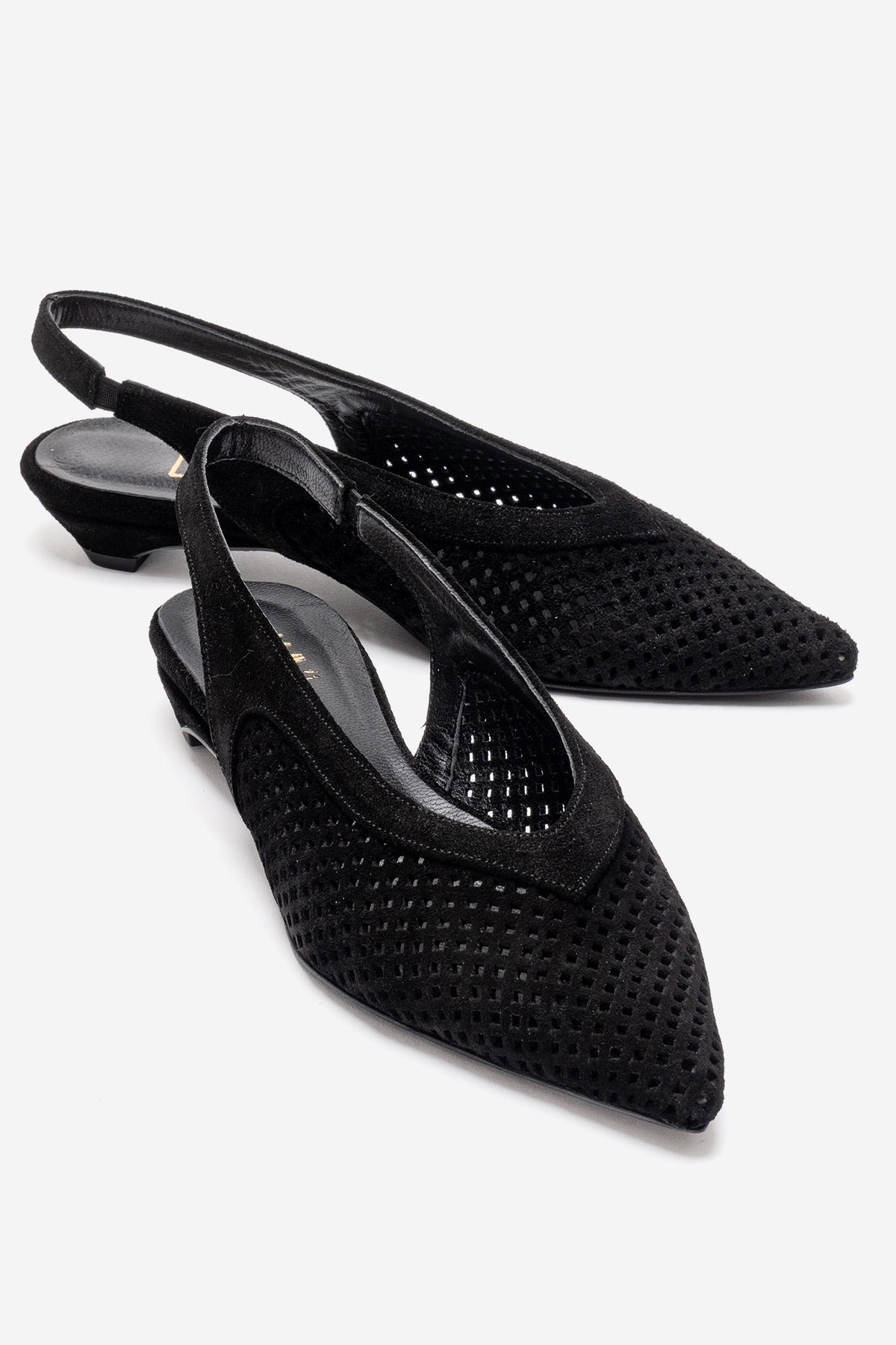 LIEVE - Black Genuine Leather Low Block Heel Shoe (Women)