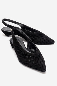 LIEVE - Black Genuine Leather Low Block Heel Shoe (Women)