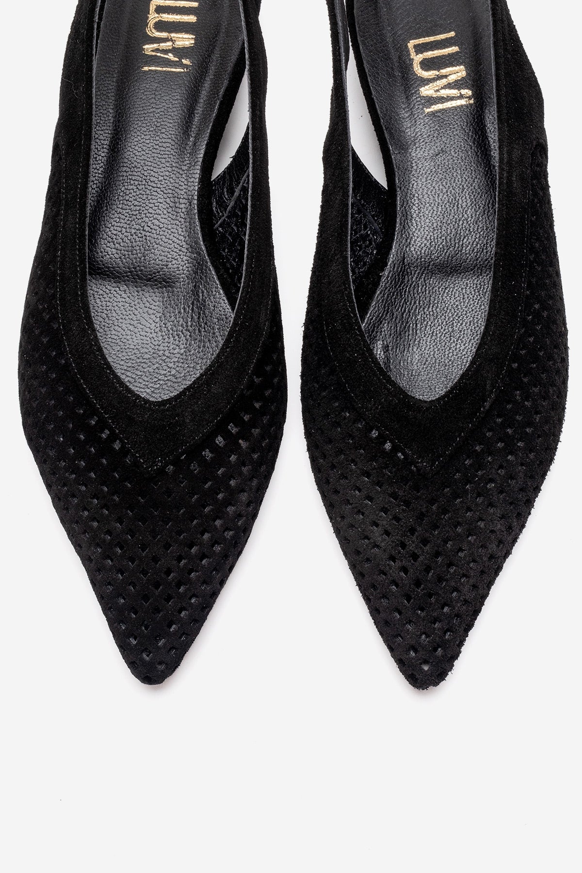 LIEVE - Black Genuine Leather Low Block Heel Shoe (Women)
