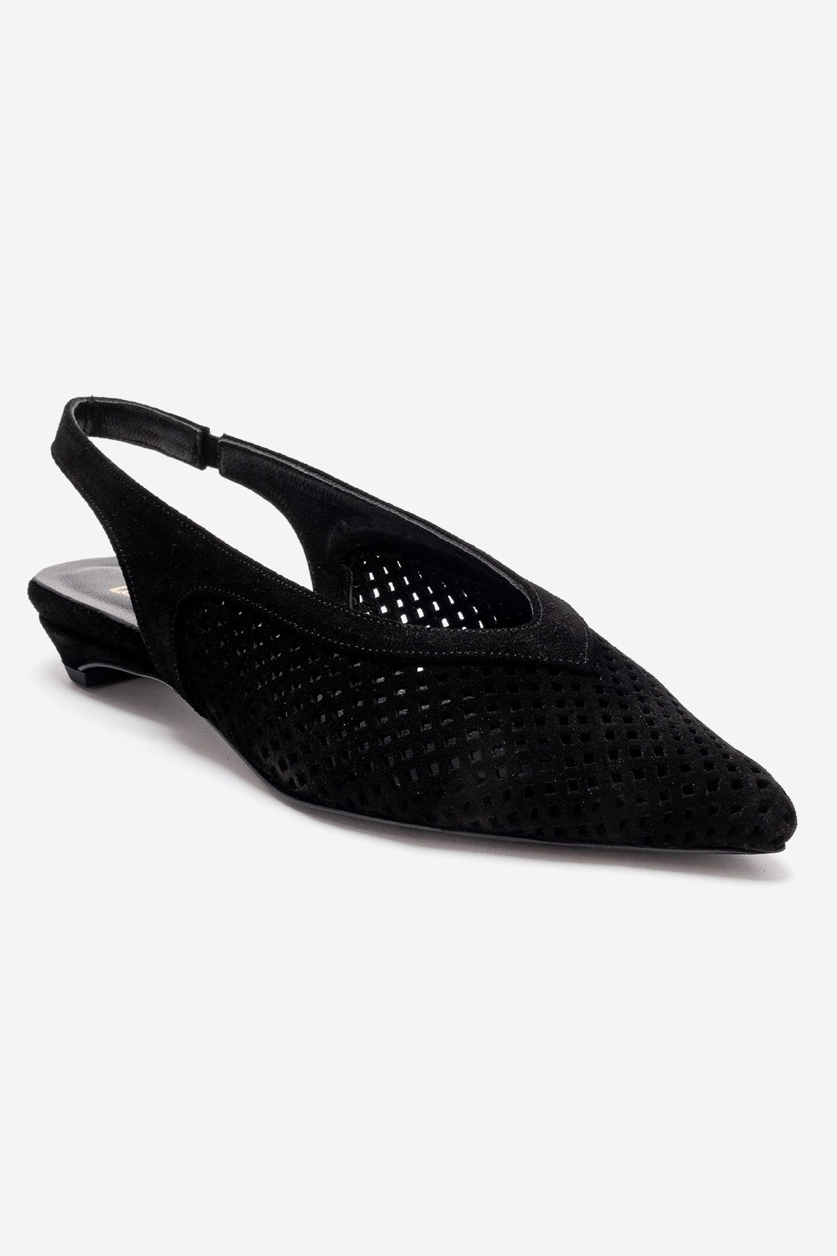LIEVE - Black Genuine Leather Low Block Heel Shoe (Women)